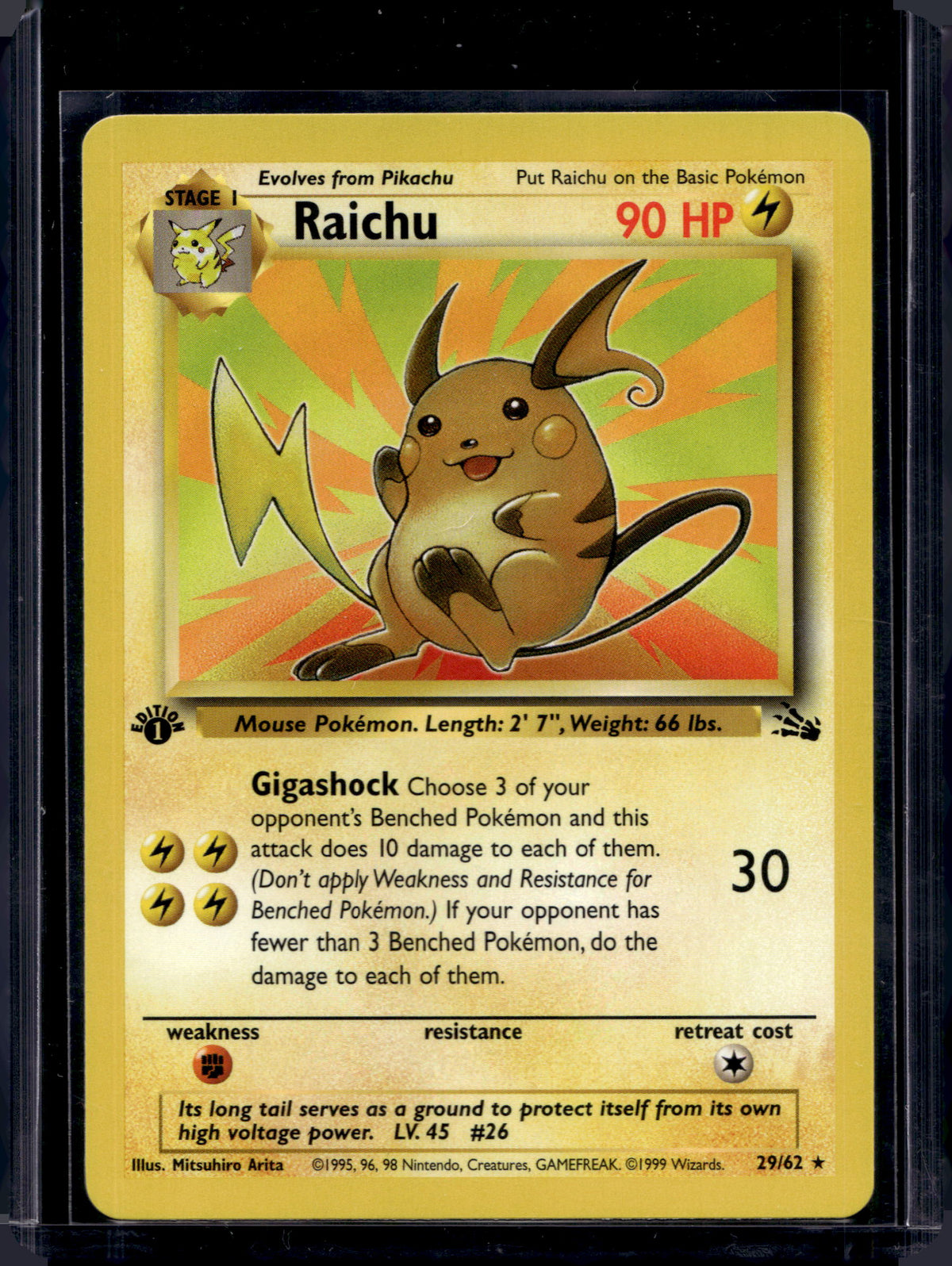 Raichu (Fossil - 1St Edition) 29/62 Raw