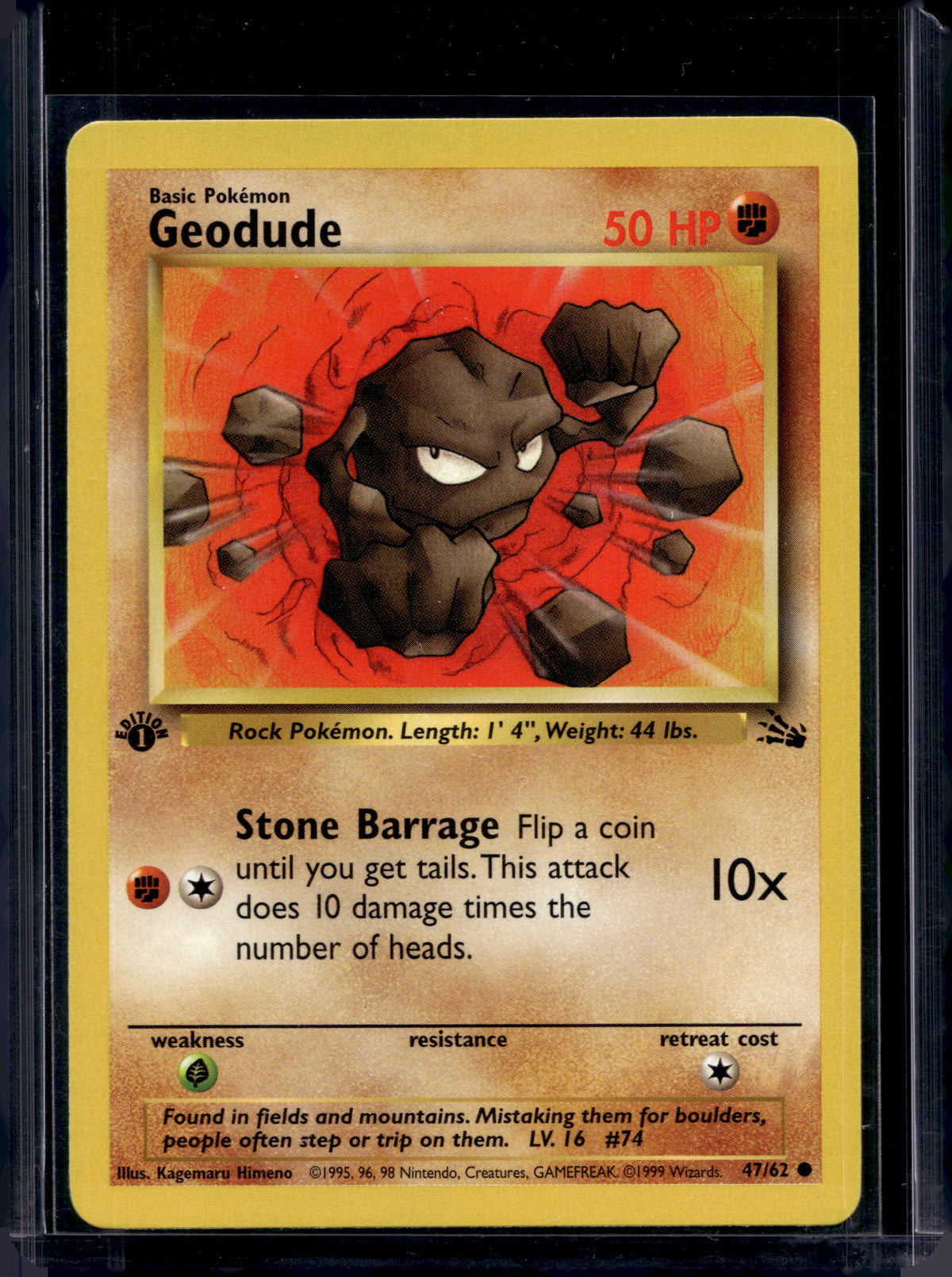 Geodude (Fossil - 1St Edition) 47/62 Raw