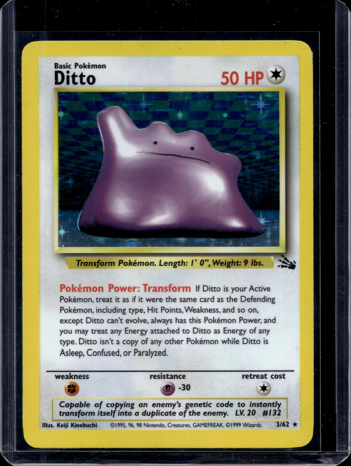 Ditto (Fossil - Holofoil) 3/62 Raw