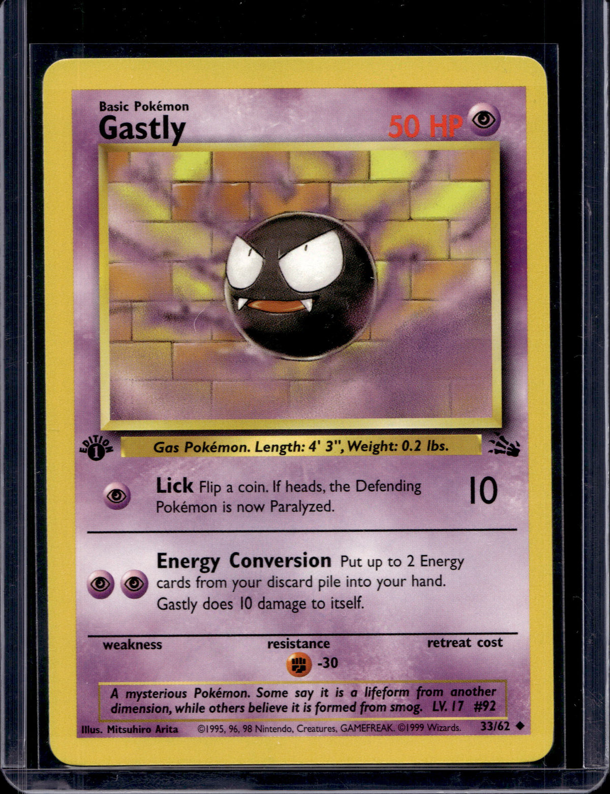 Gastly (Fossil - 1St Edition) 33/62 Raw