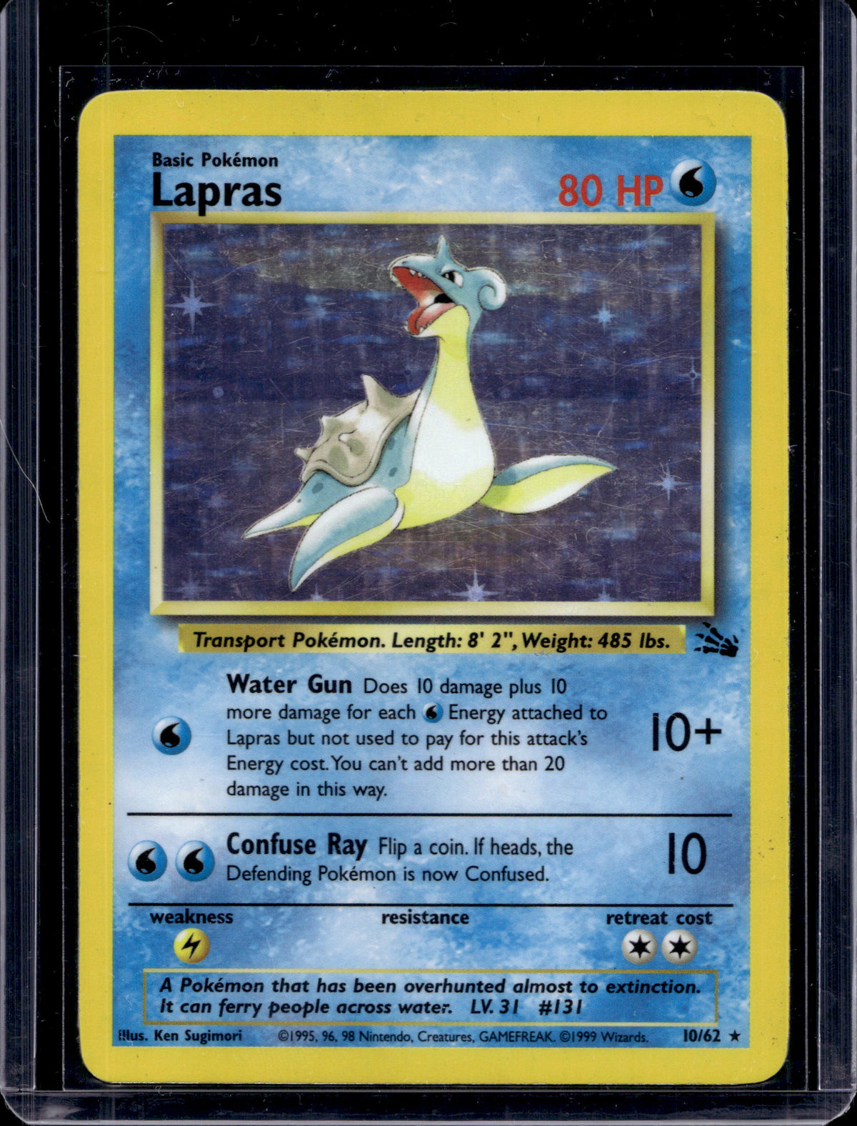 Lapras (Fossil - Holofoil) 10/62 Raw