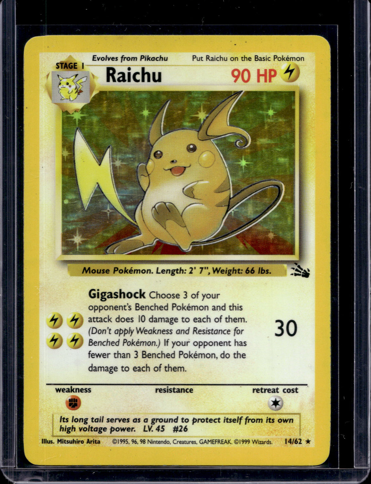 Raichu (Fossil - Holofoil) 14/62 Raw
