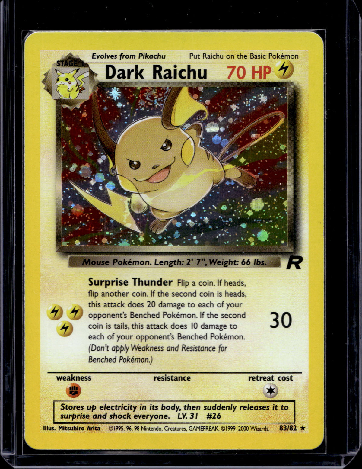 Dark Raichu - Holofoil - 83/82 Raw