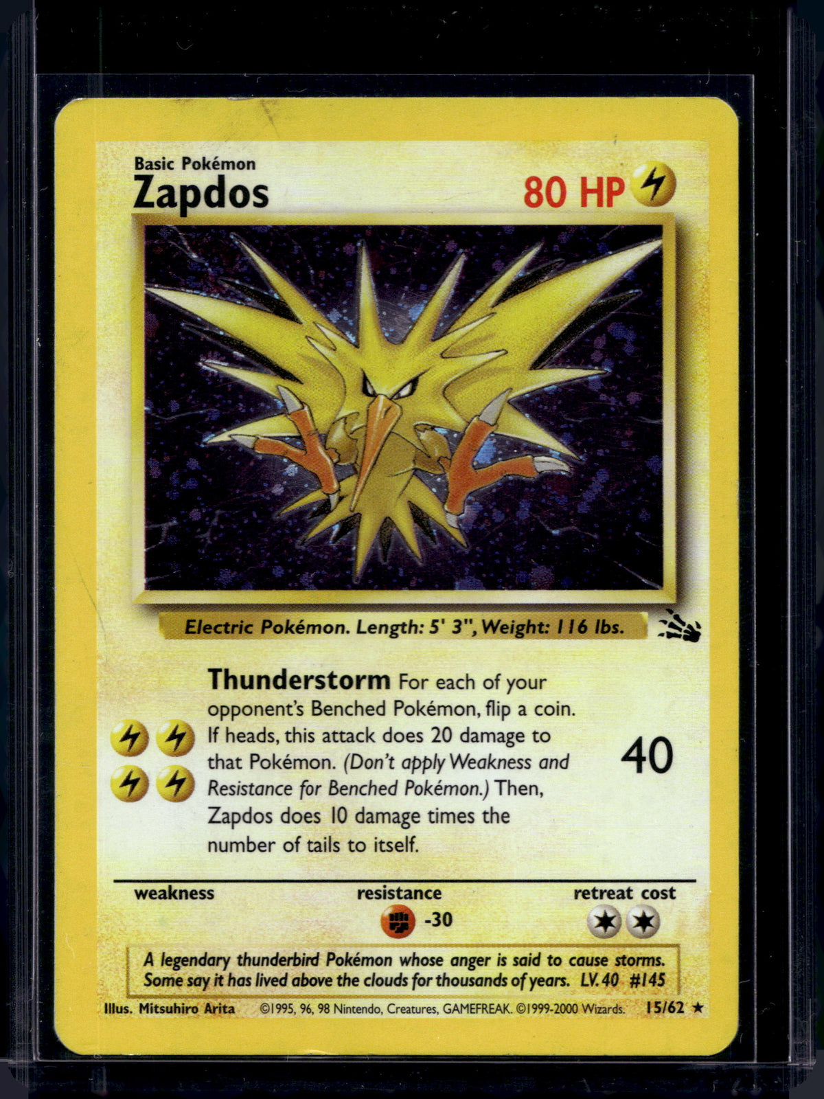 Zapdos (Fossil - Holofoil) 15/62 Raw