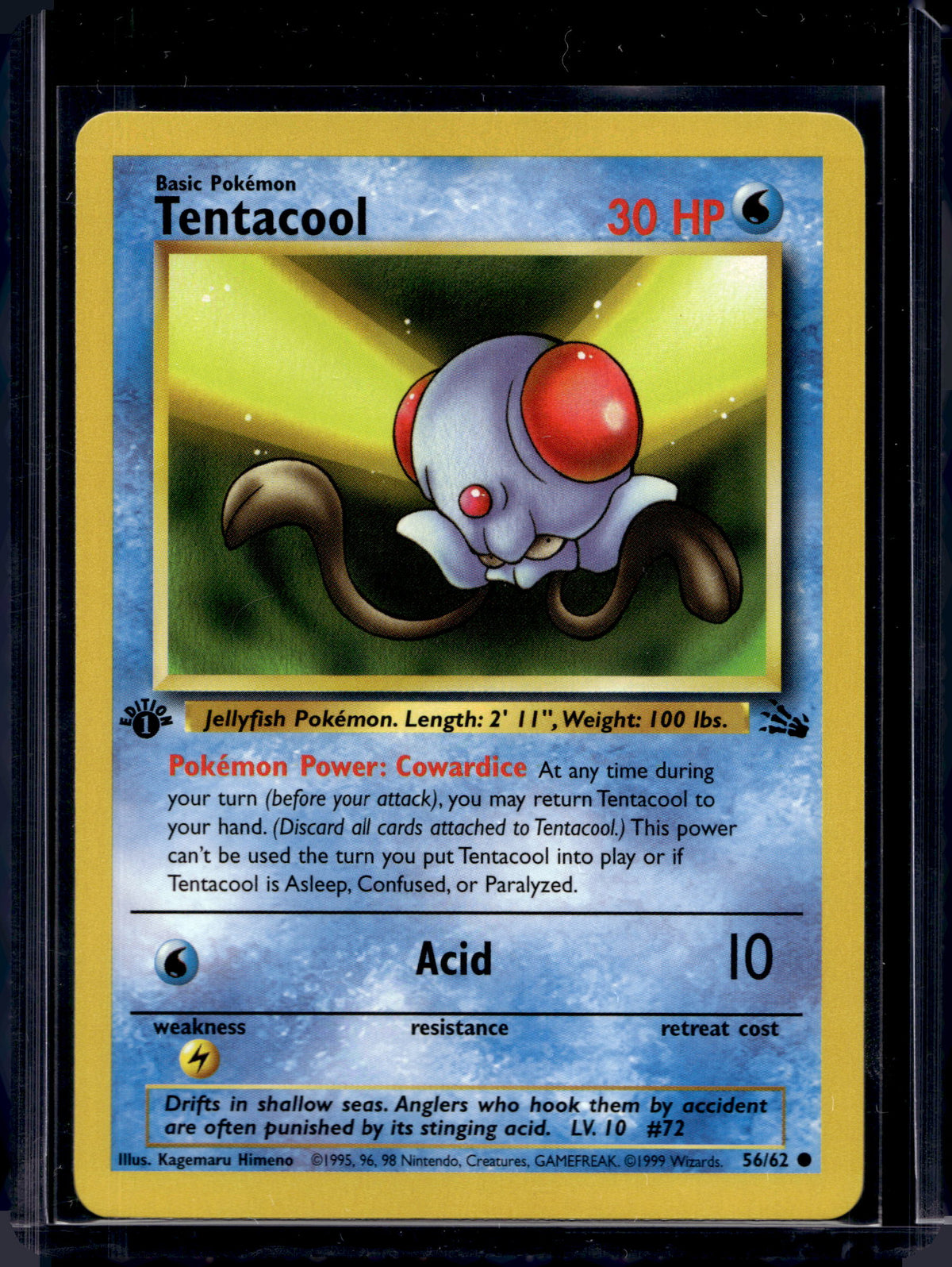 Tentacool (Fossil - 1St Edition) 56/62 Raw