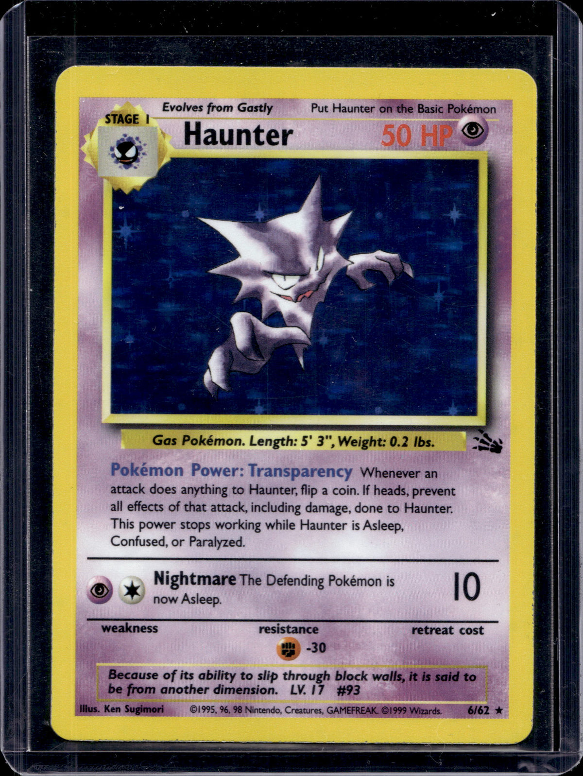 Haunter (Fossil - Holofoil) 6/62 Raw