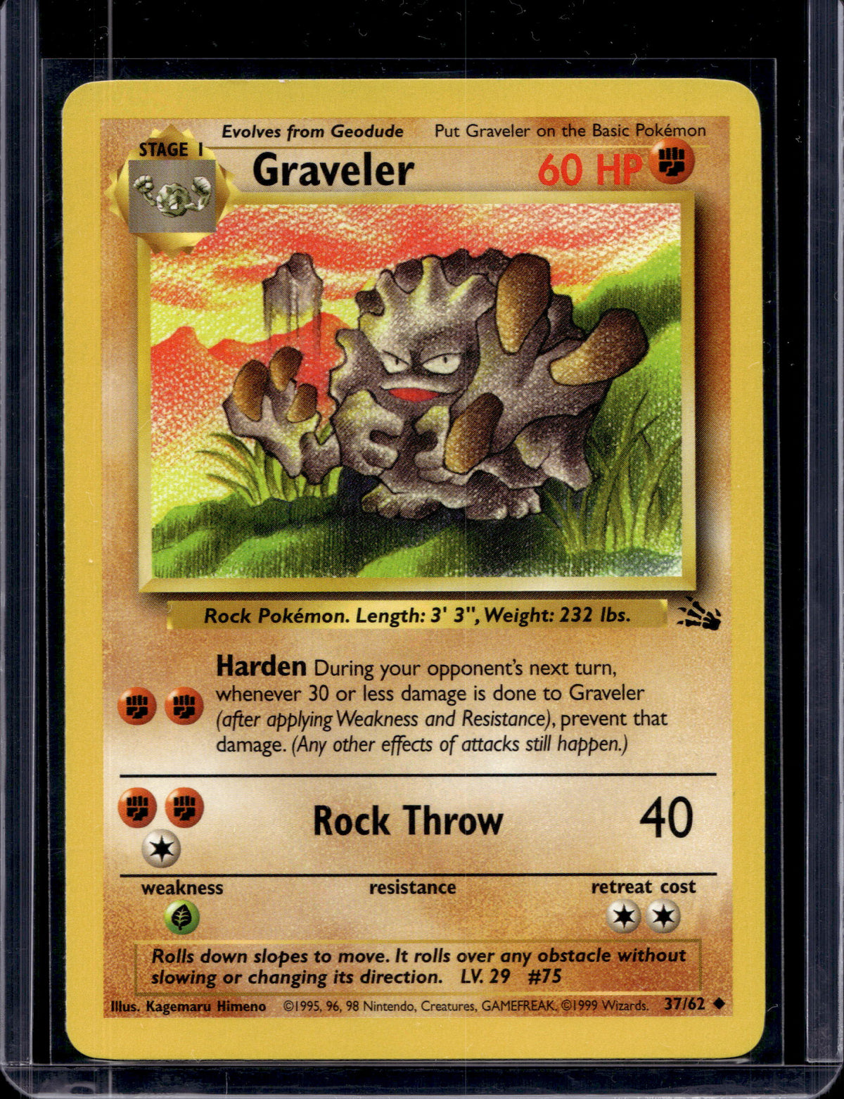 Graveler (Fossil - Unlimited) 37/62 Raw