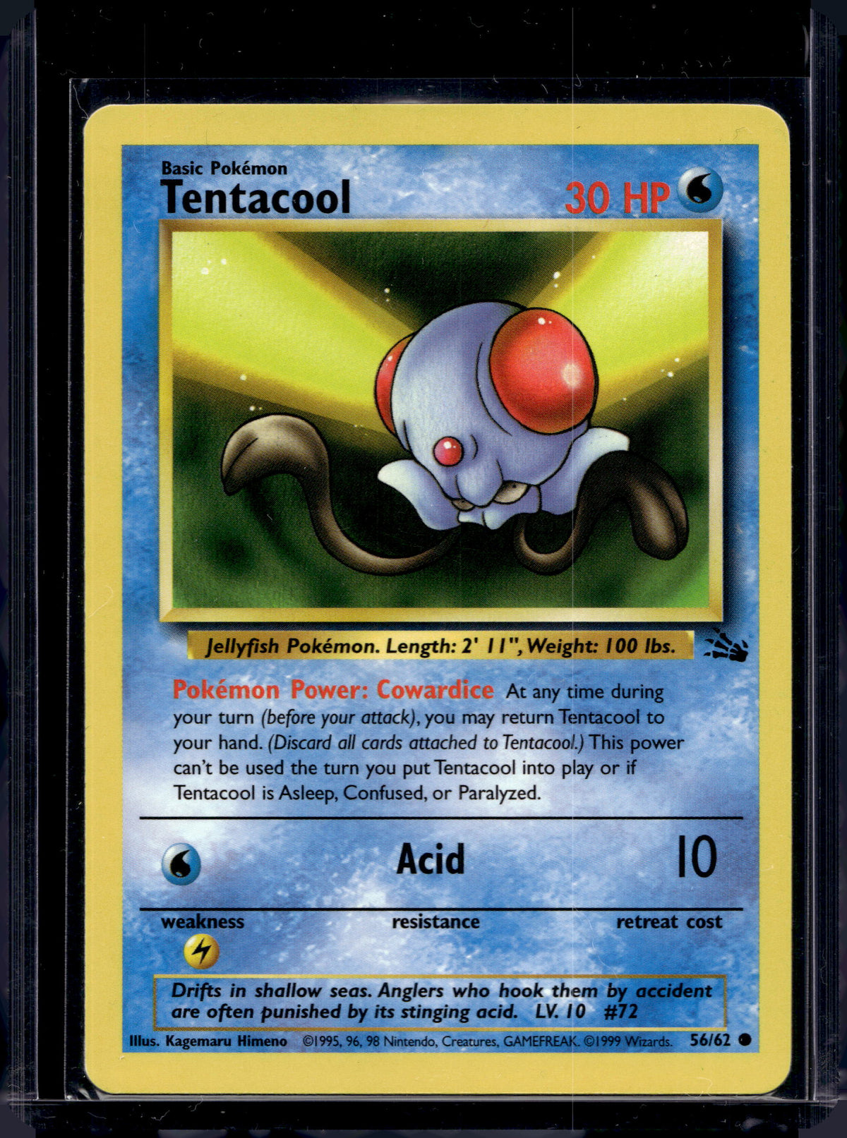 Tentacool (Fossil - Unlimited) 56/62 Raw