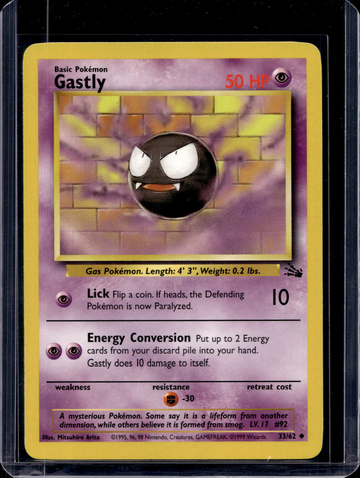 Gastly (Fossil - Unlimited) 33/62 Raw