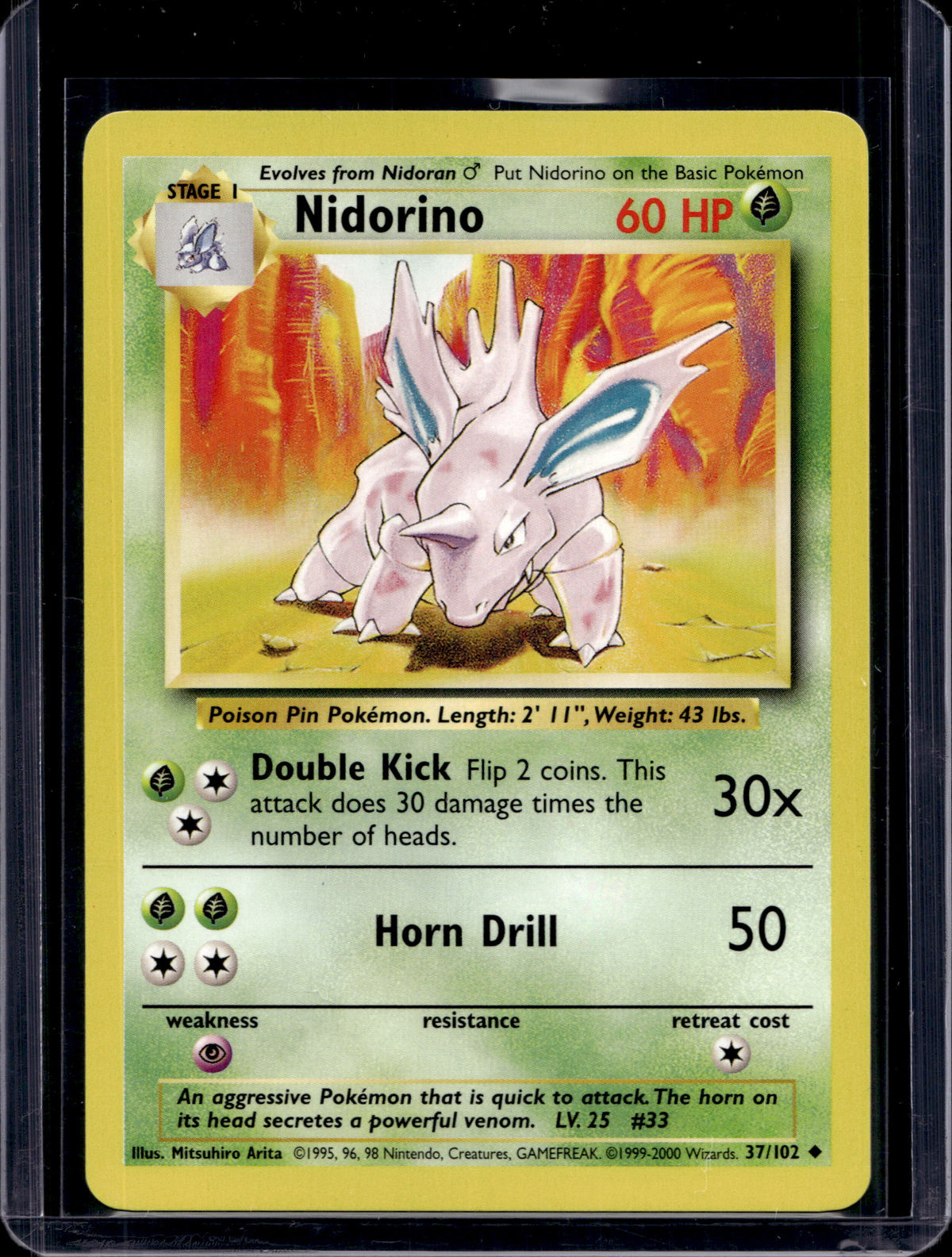 Nidorino (Base Set - Unlimited) 37/102 Raw