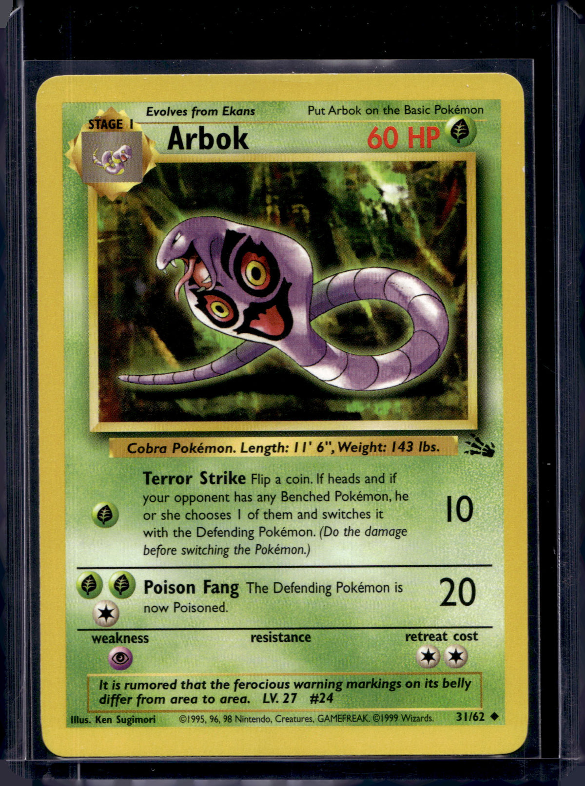 Arbok (Fossil - Unlimited) 31/62 Raw