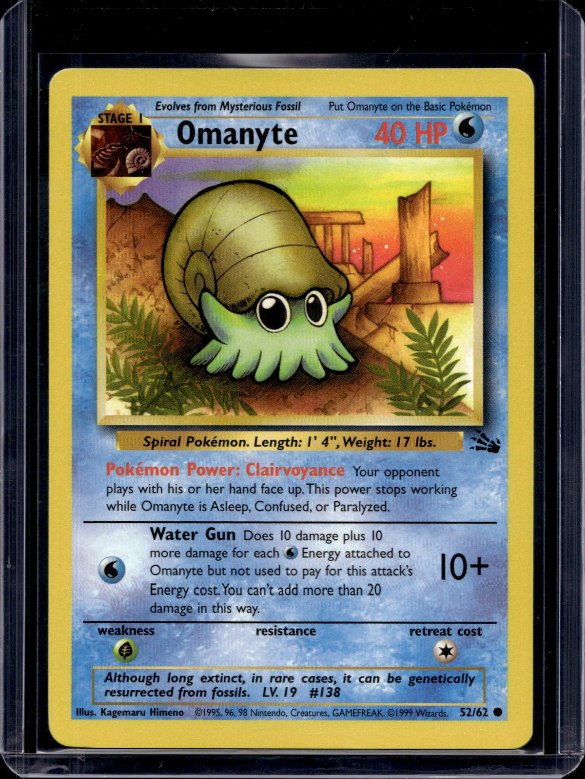 Omanyte (Fossil - Unlimited) 52/62 Raw