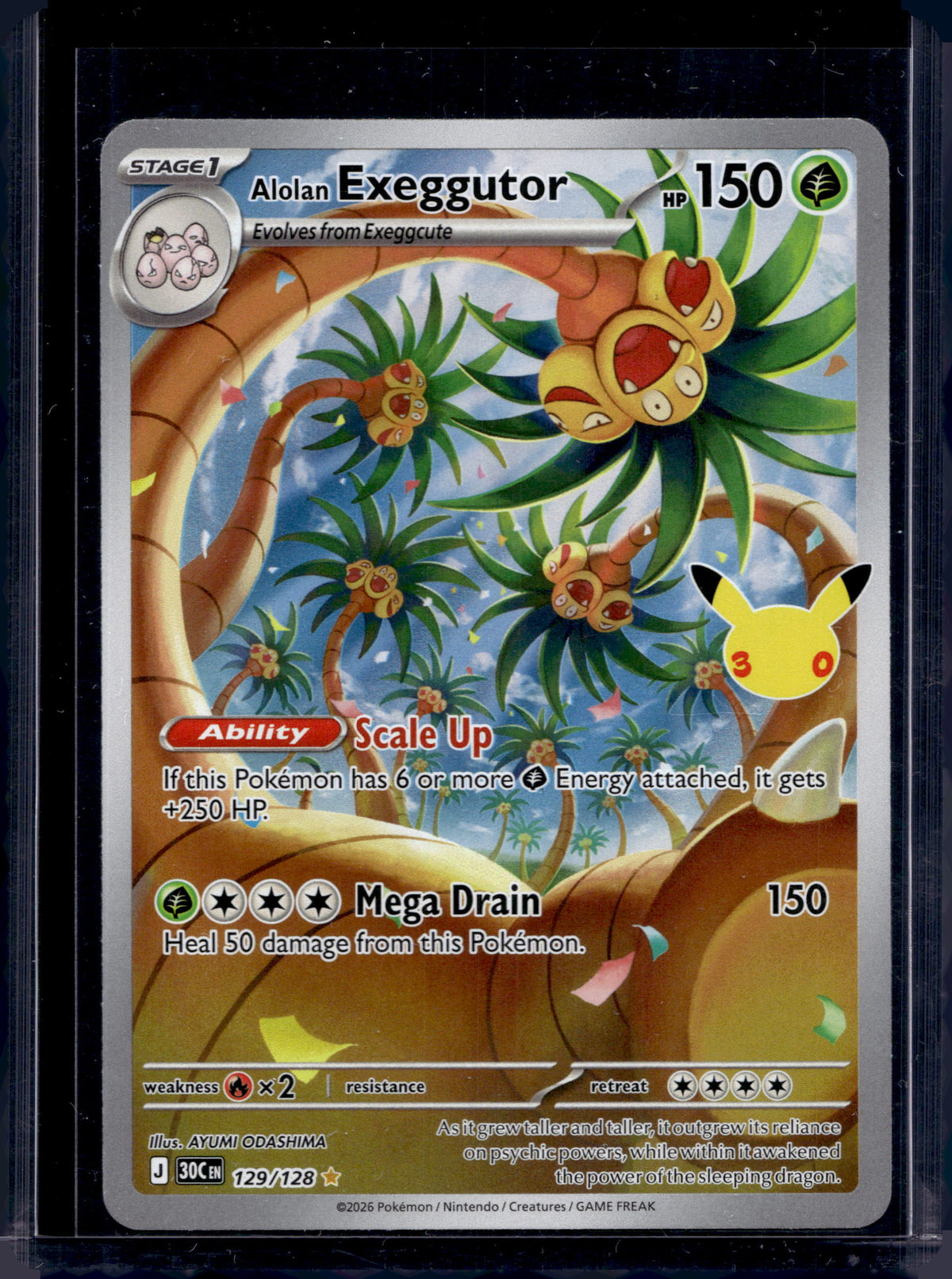 Alolan Exeggutor (30th Anniversary) 129/128 Raw