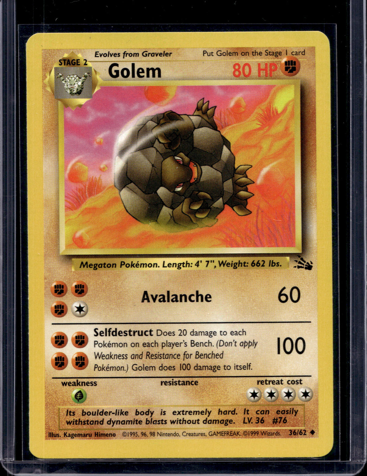 Golem (Fossil - Unlimited) 36/62 Raw