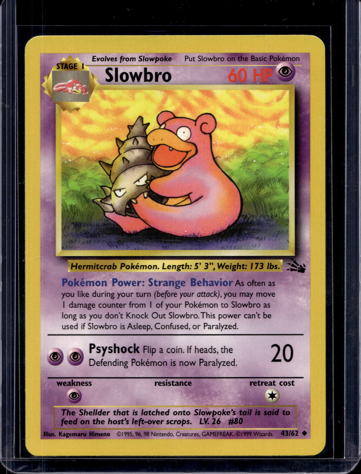 Slowbro (Fossil - Unlimited) 43/62 Raw