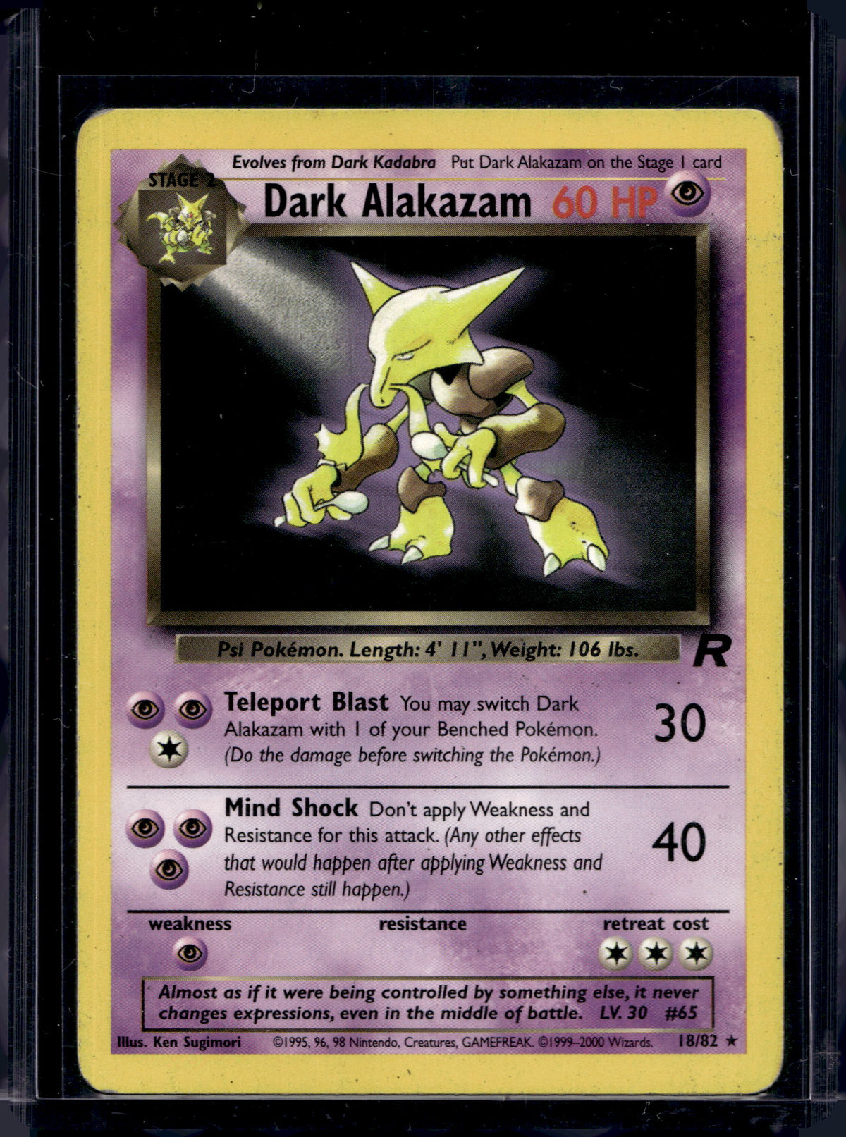 Dark Alakazam (Team Rocket - Unlimited) 18/82 Raw