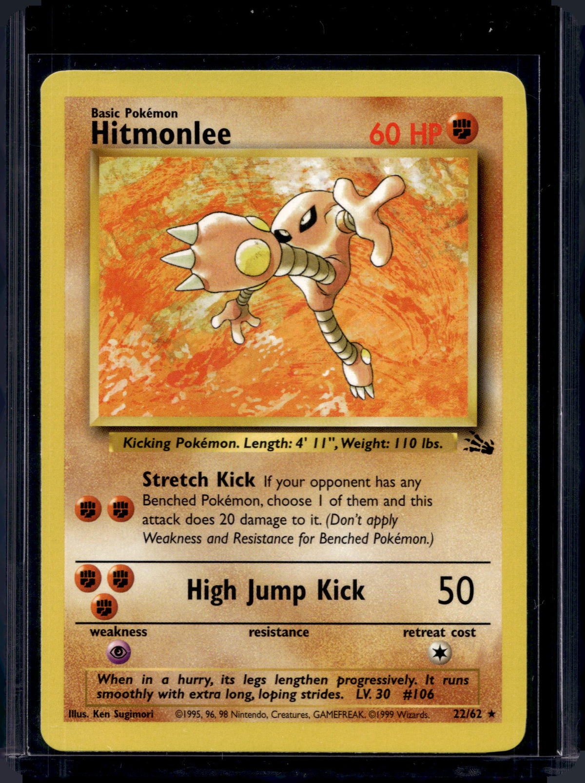 Hitmonlee (Fossil - Unlimited) 22/62 Raw