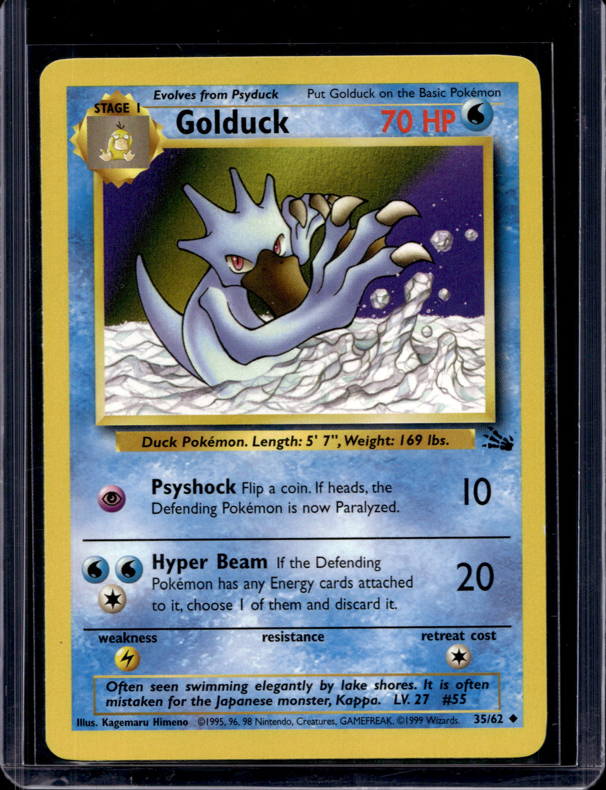 Golduck (Fossil - Unlimited) 35/62 Raw
