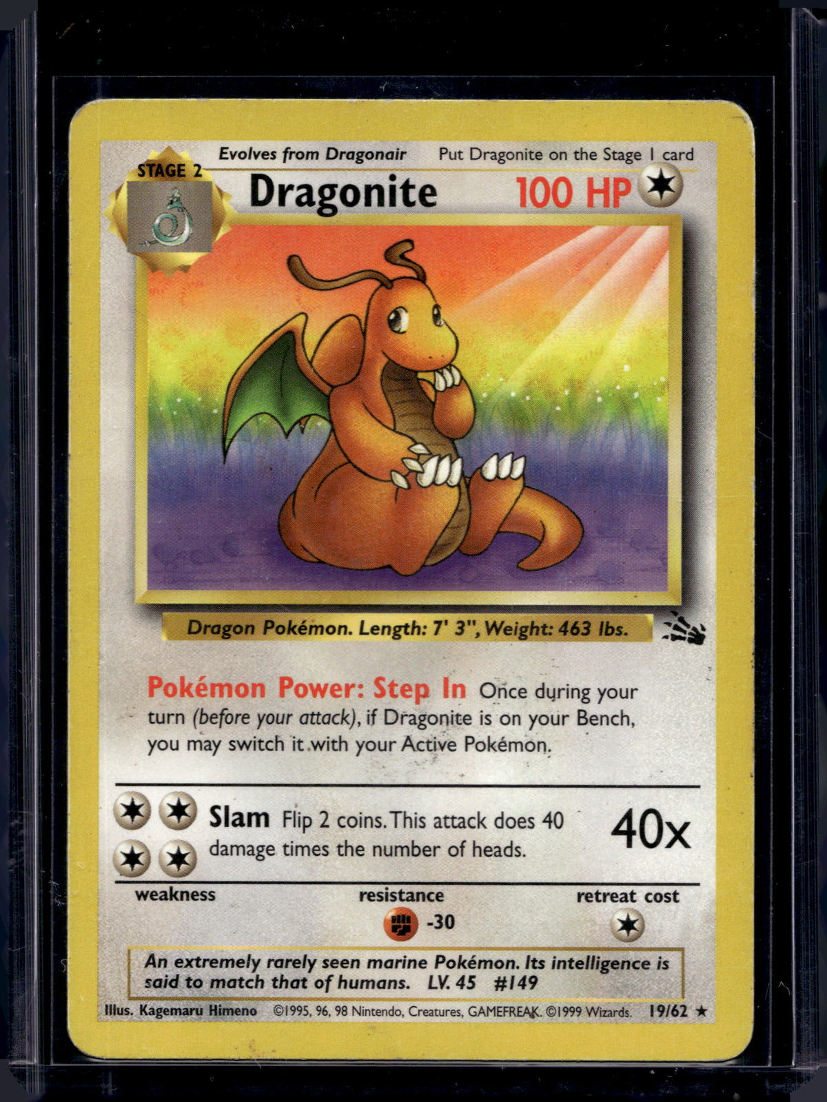 Dragonite (Fossil - Unlimited) 19/20 Raw