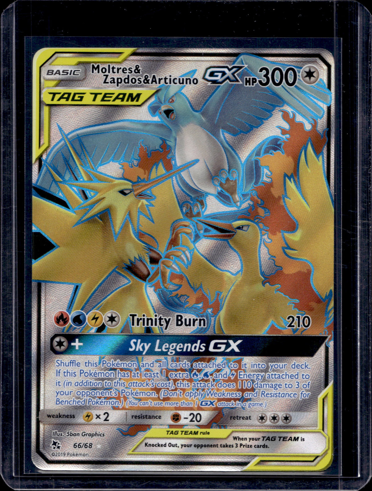 Moltres & Zapdos & Articuno GX 66/68 Raw
