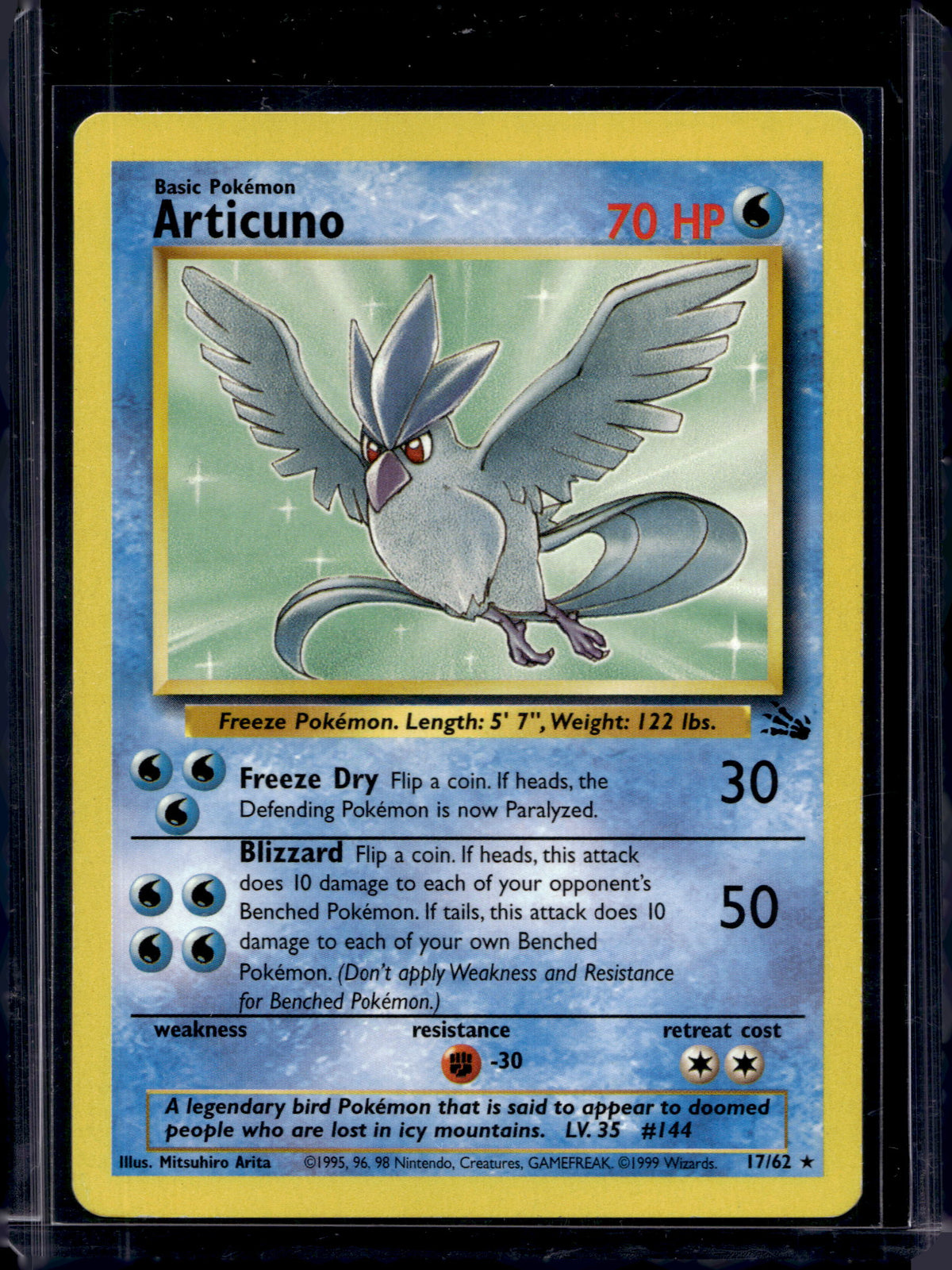 Articuno (Fossil - Unlimited) 17/62 Raw