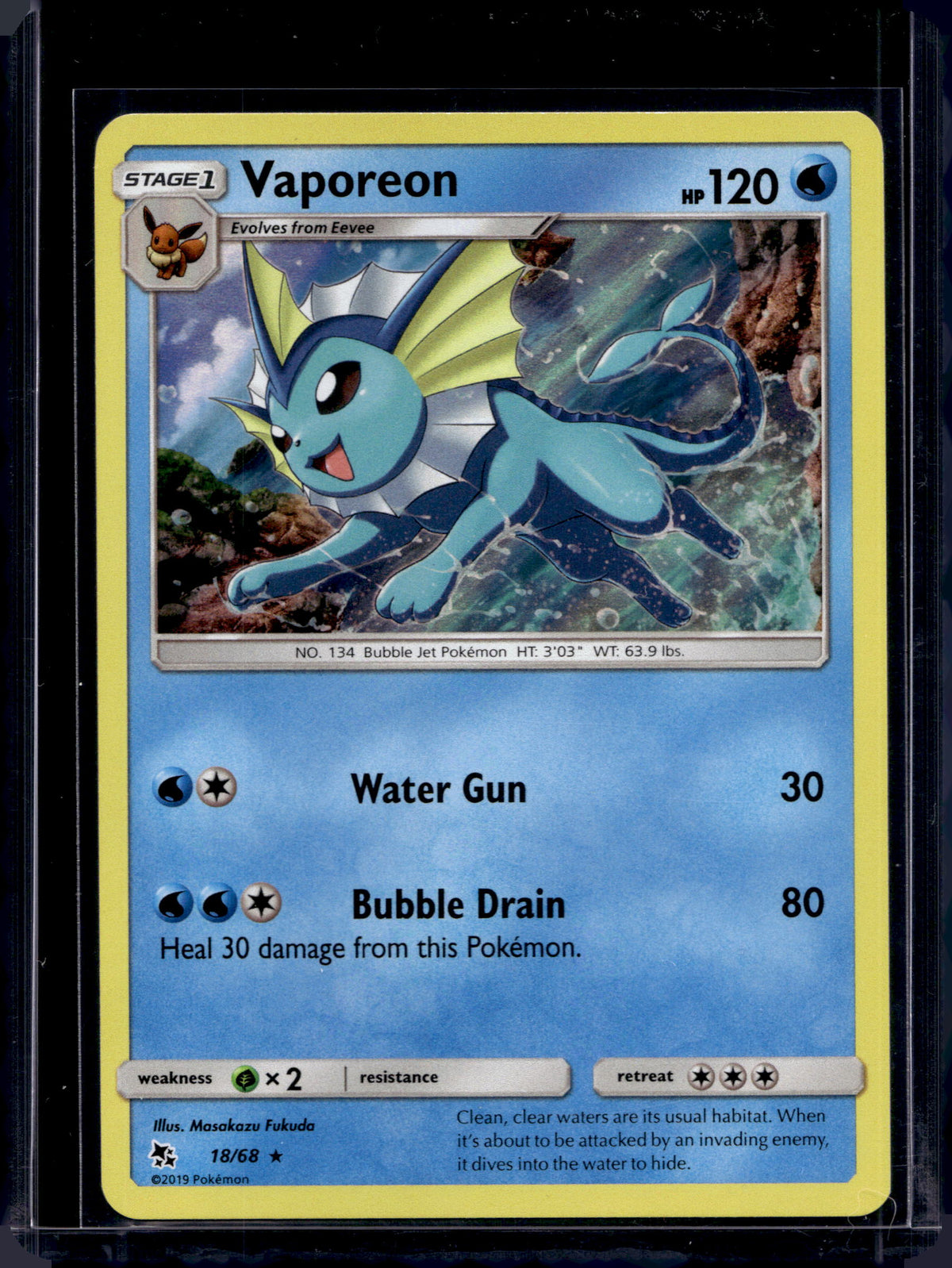 Vaporeon - Holofoil - 18/68 Raw