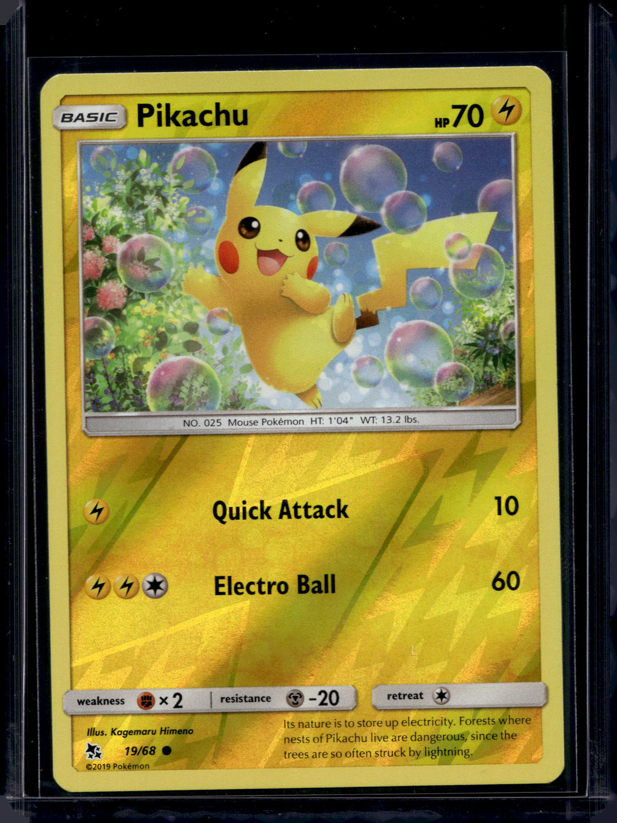 Pikachu - Reverse Holofoil - 19/68 Raw