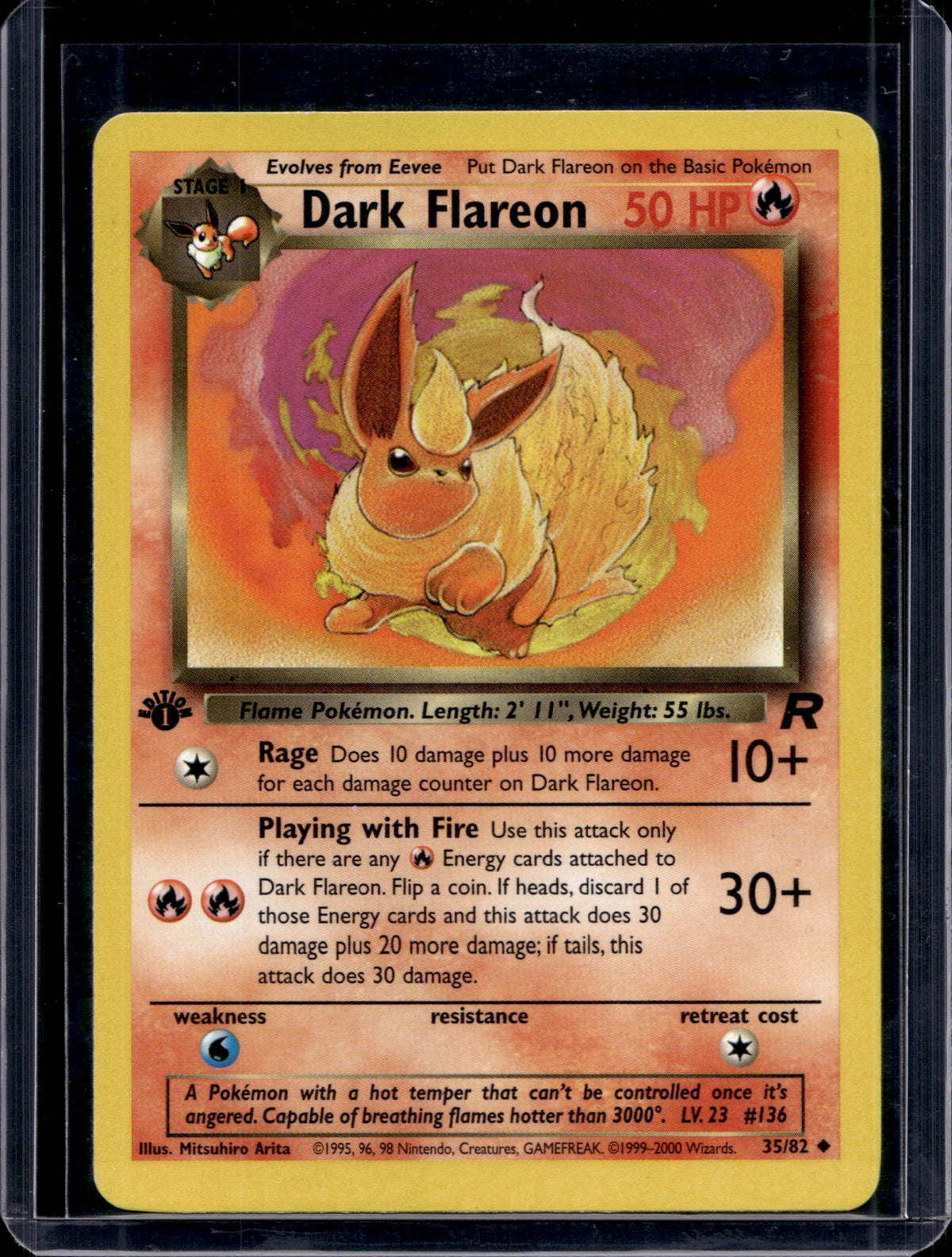 Dark Flareon (Team Rocket - 1st Edition) 35/82 Raw