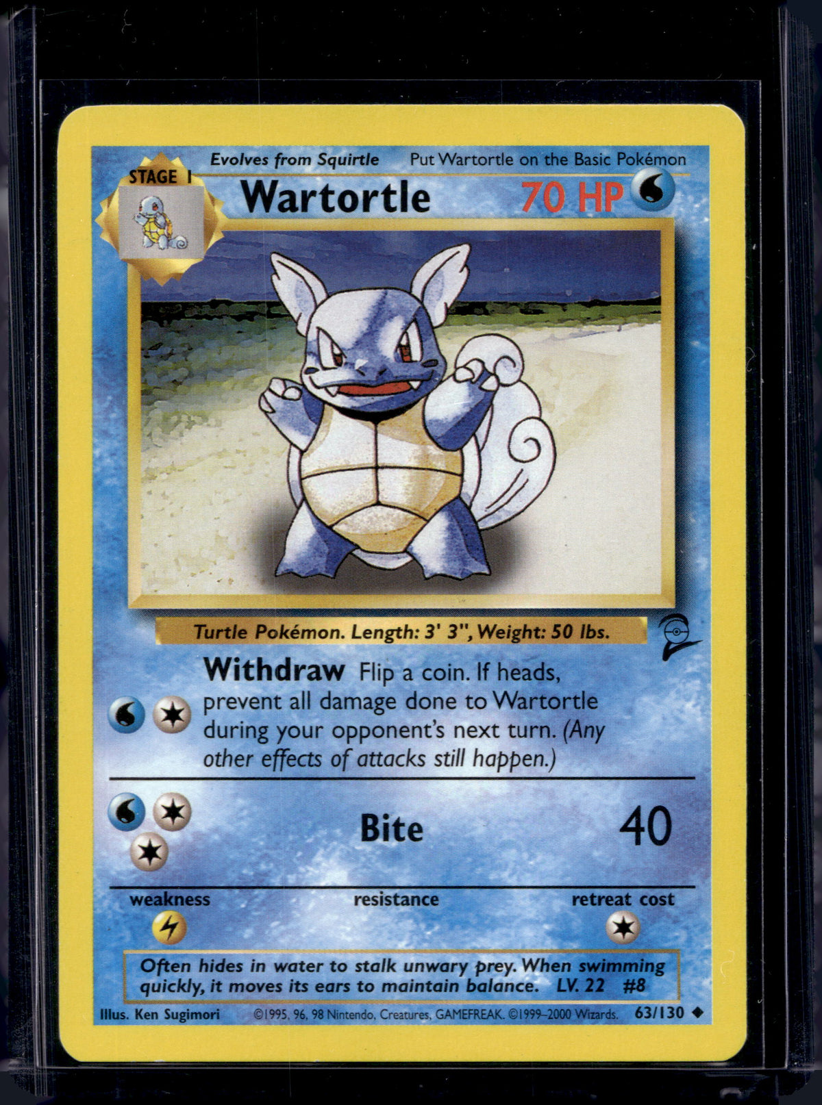 Wartortle (Base Set 2 - Unlimited) 63/130 Raw