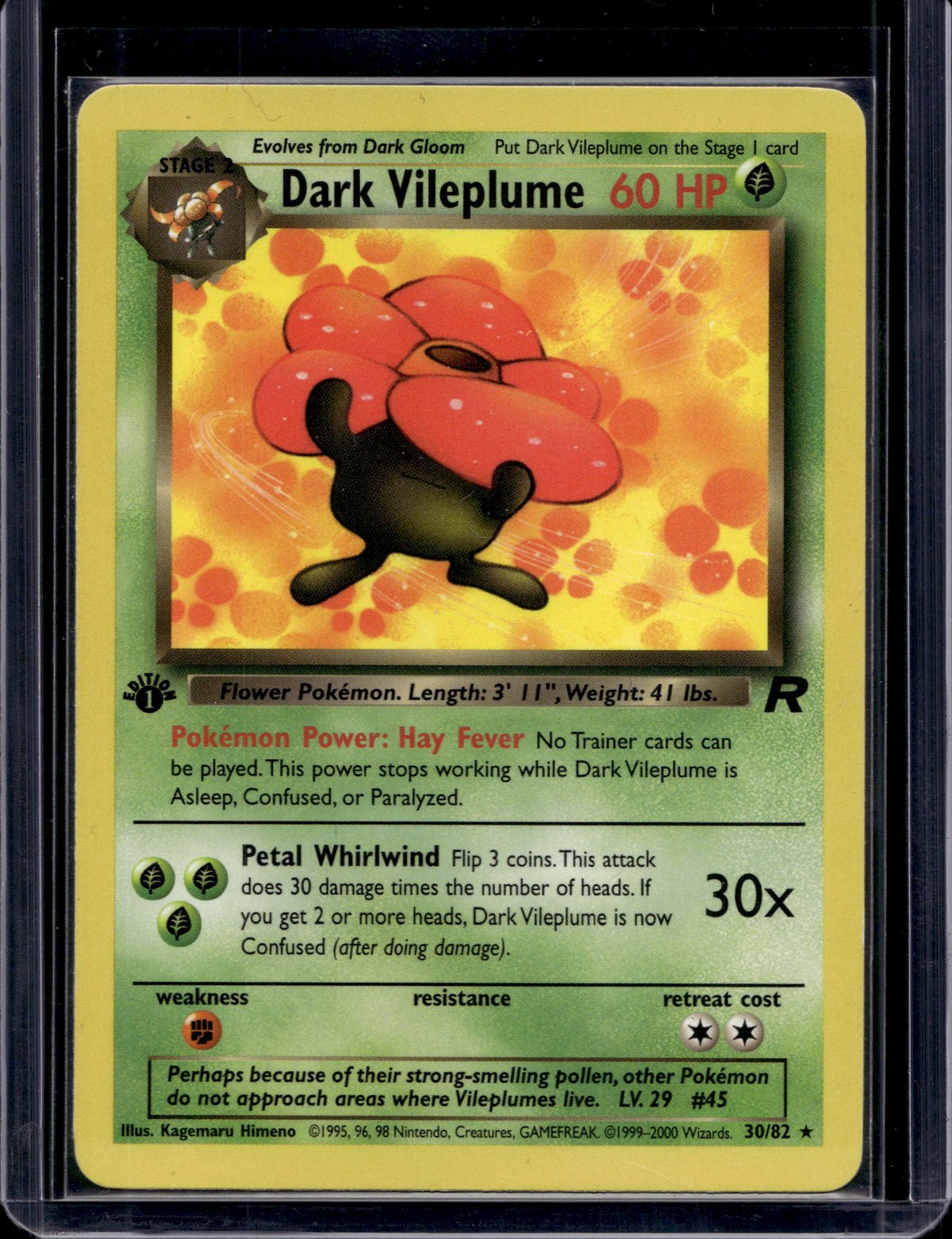 Dark Vileplume (Team Rocket - 1st Edition) 30/82 Raw
