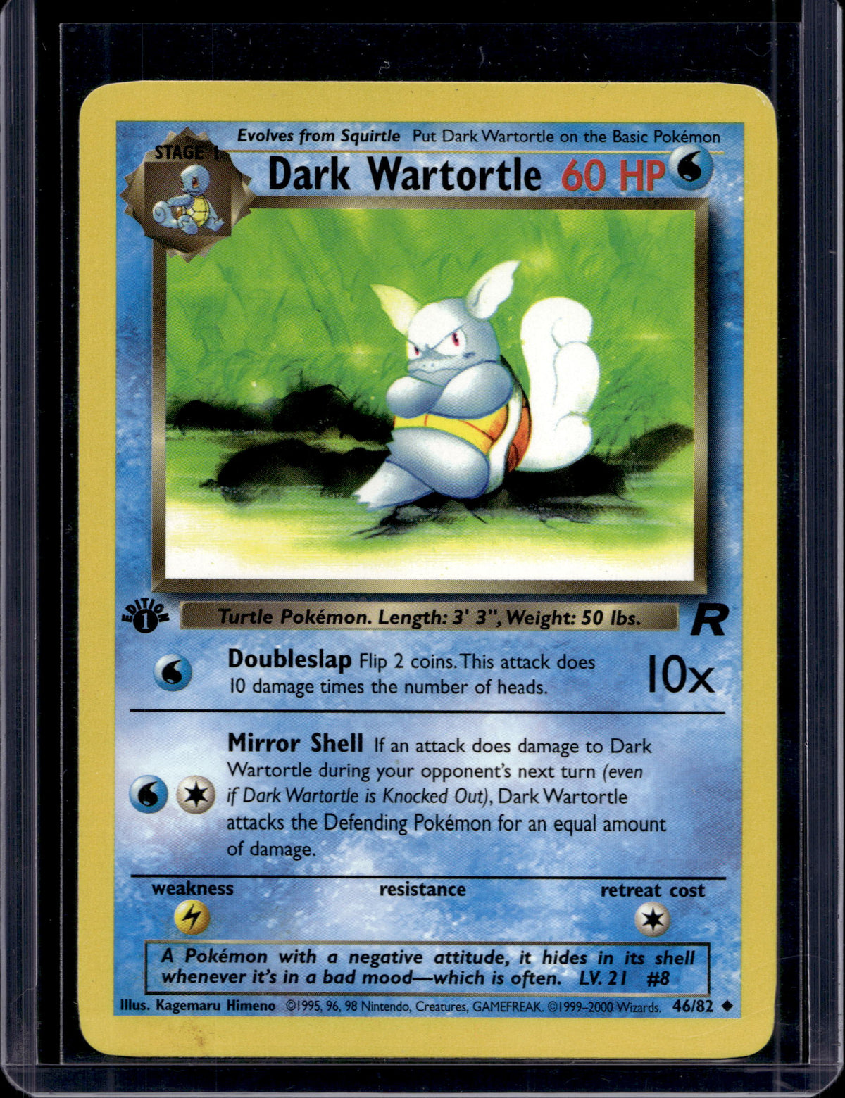 Dark Wartortle (Team Rocket - 1st Edition) 46/82 Raw