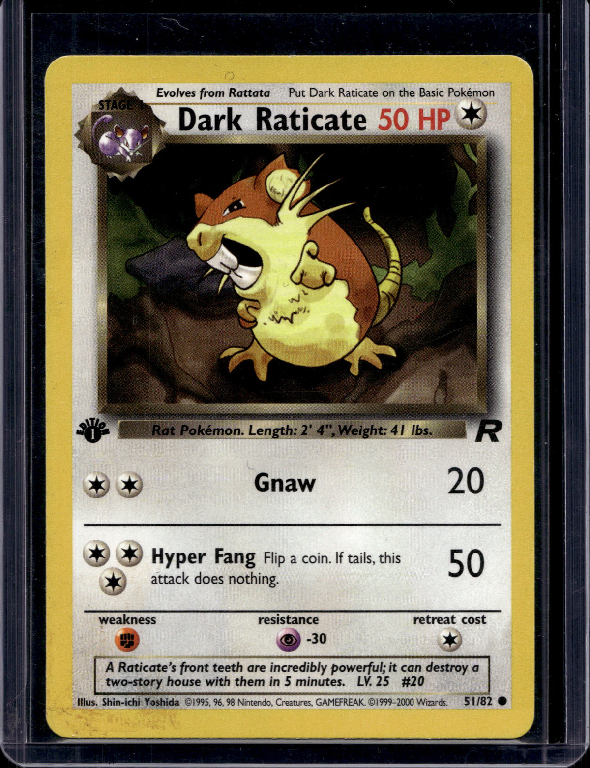 Dark Raticate (Team Rocket - 1st Edition) 51/82 Raw