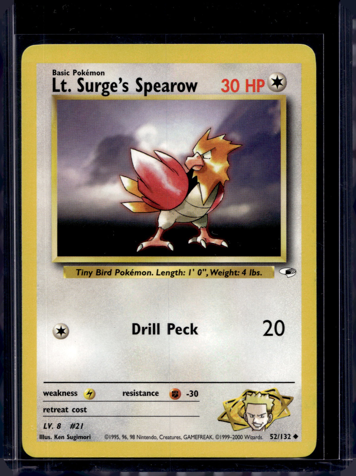 Lt. Surge's Spearow (Gym Heroes - Unlimited) 52/132 Raw