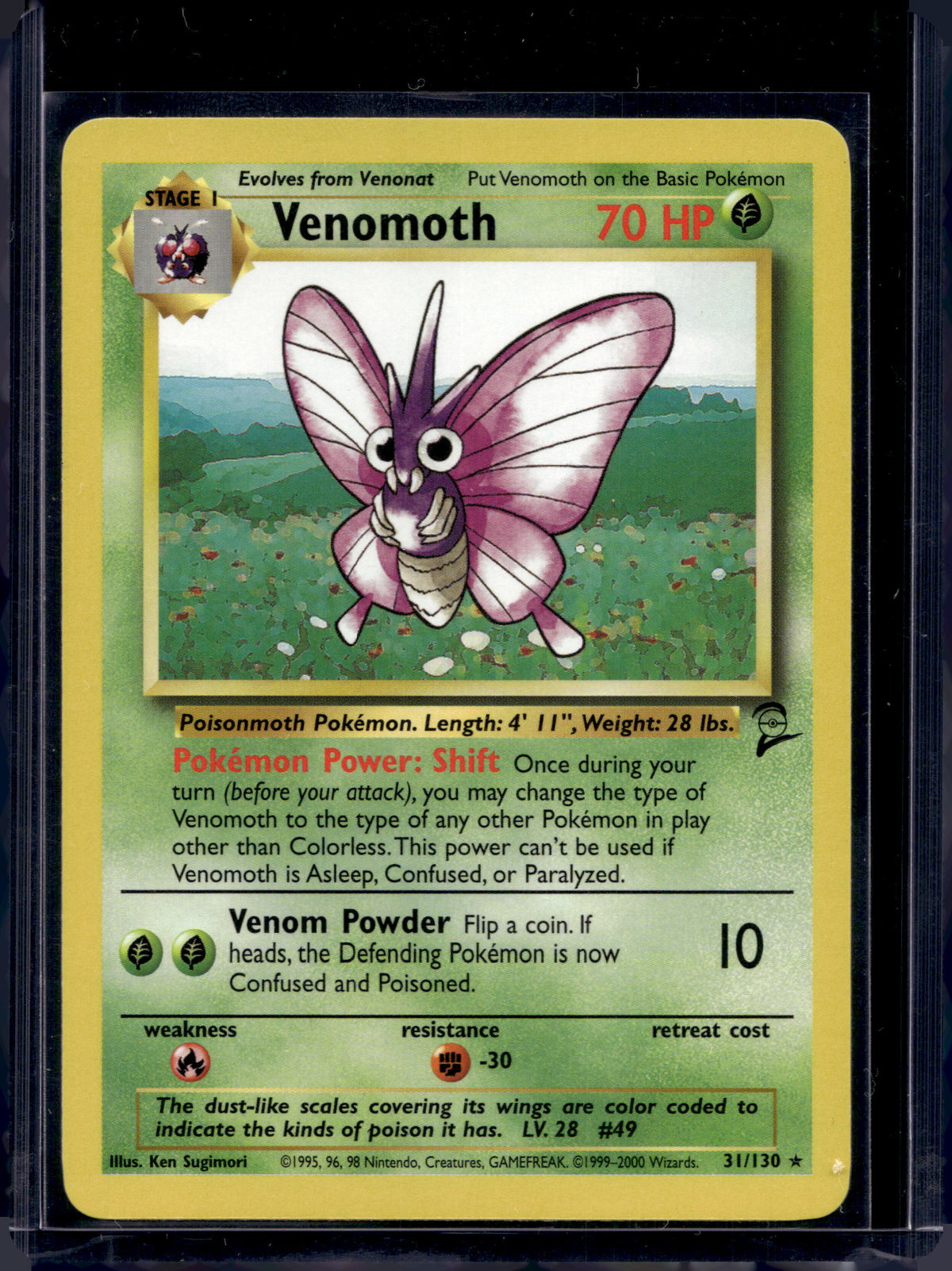 Venomoth (Base Set 2 - Unlimited) 31/130 Raw
