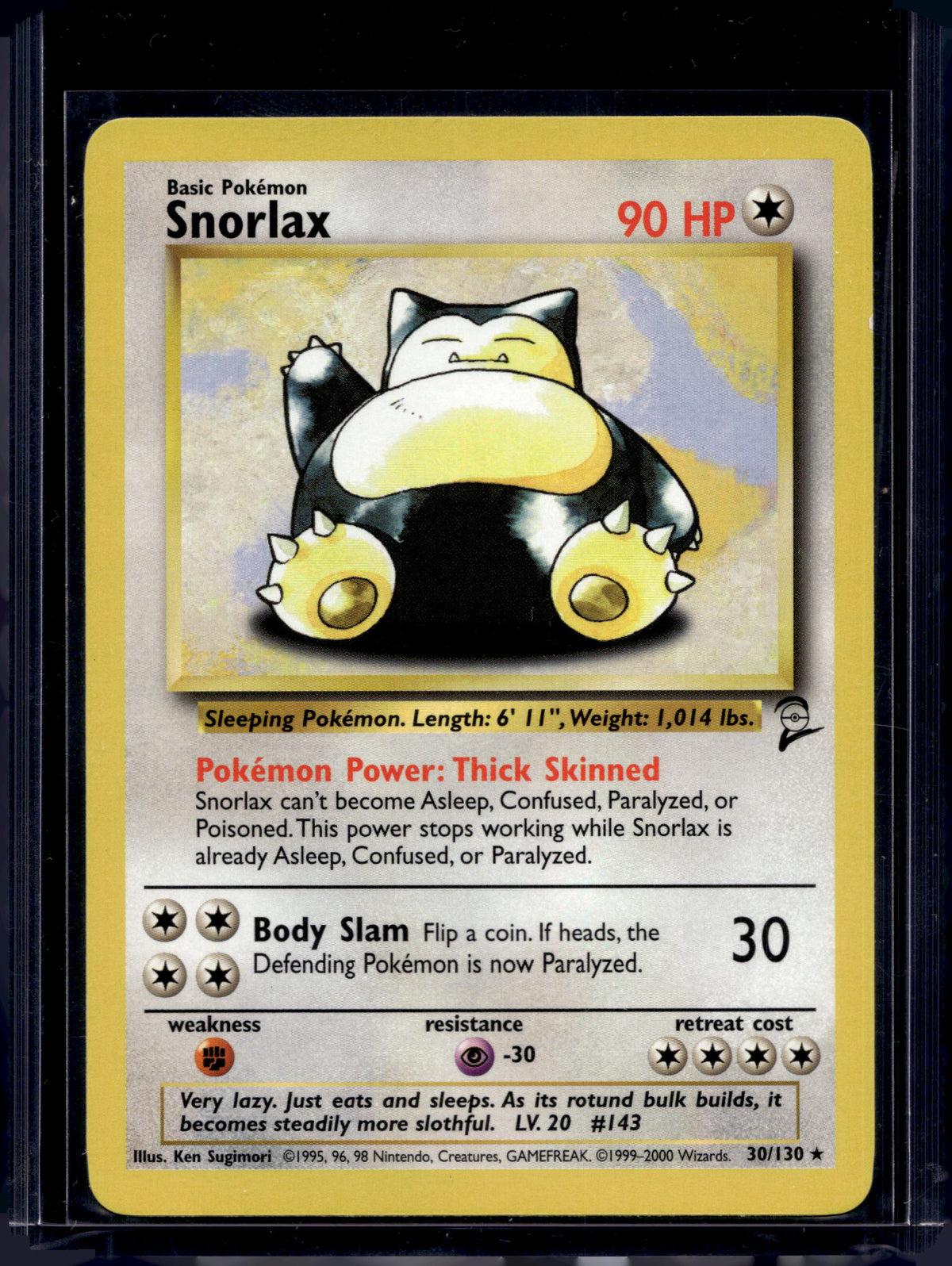 Snorlax (Base Set 2 - Unlimited) 30/130 Raw