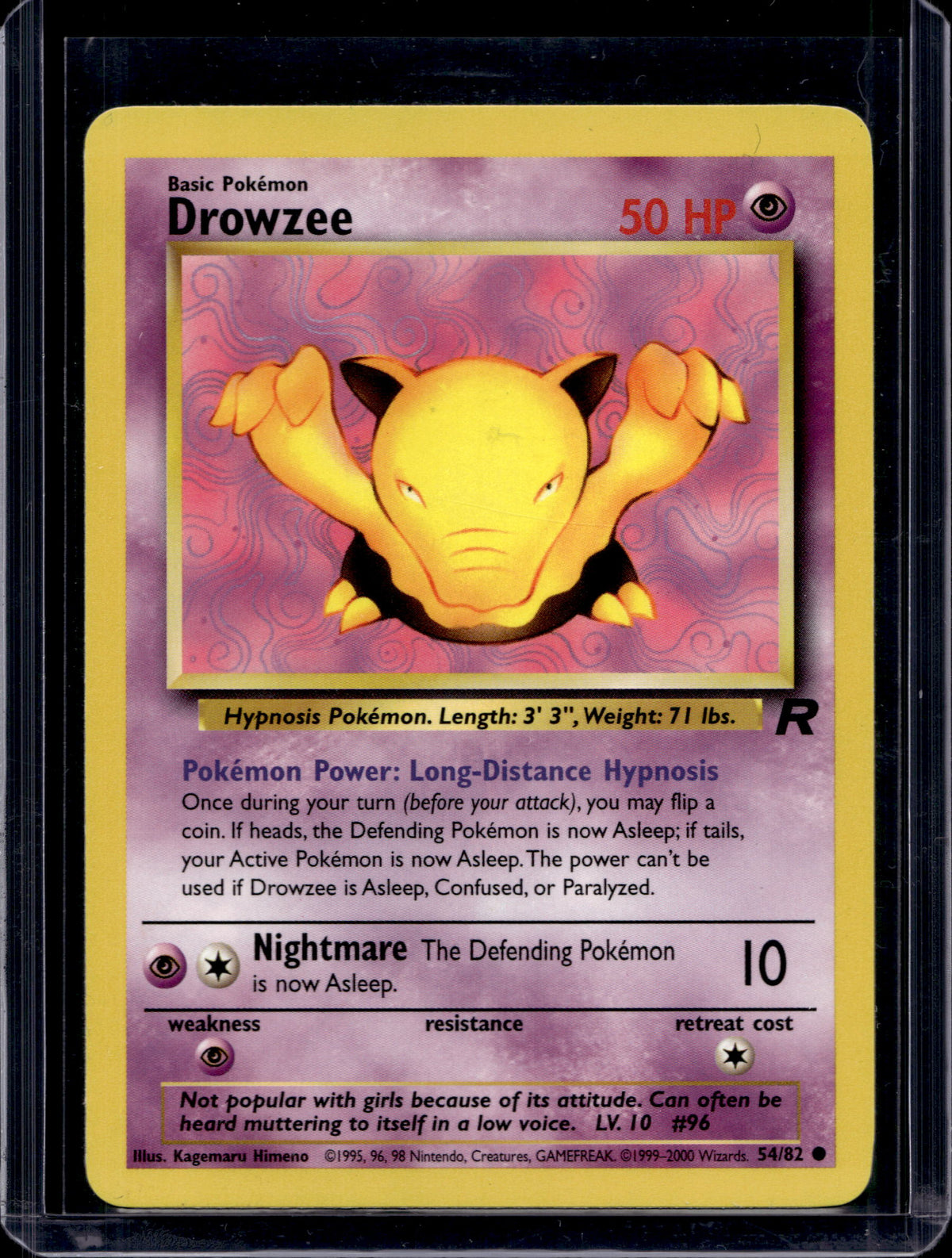 Drowzee (Team Rocket) 54/82 Raw