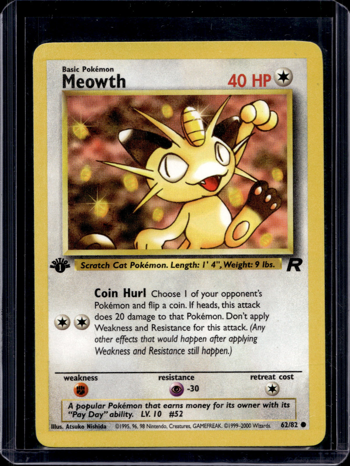 Meowth (Team Rocket - 1st Edition) 62/82 Raw