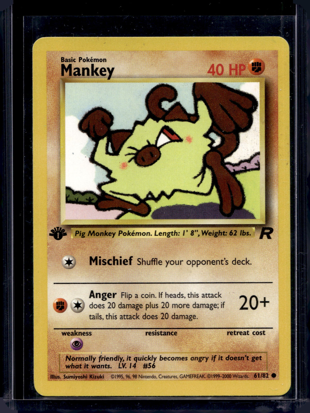 Mankey (Team Rocket - 1st Edition) 61/82 Raw