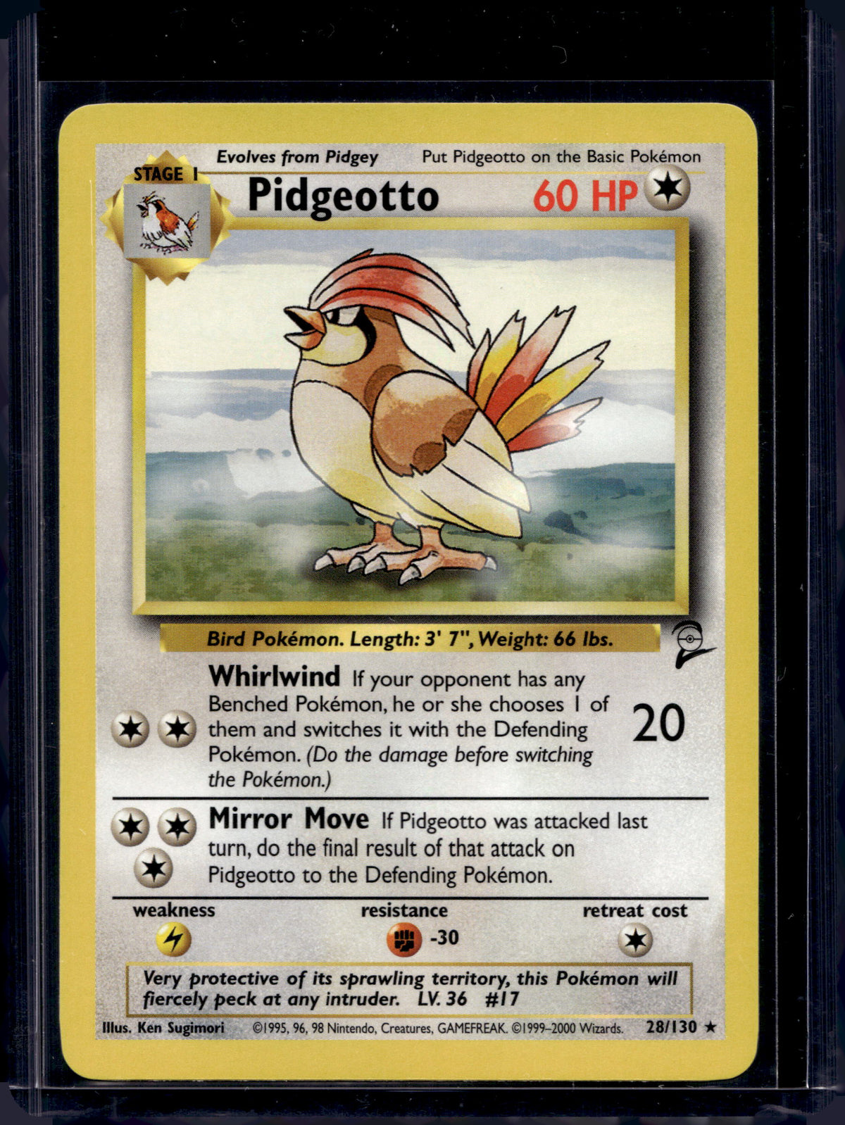 Pidgeotto (Base Set 2 - Unlimited) 28/130 Raw