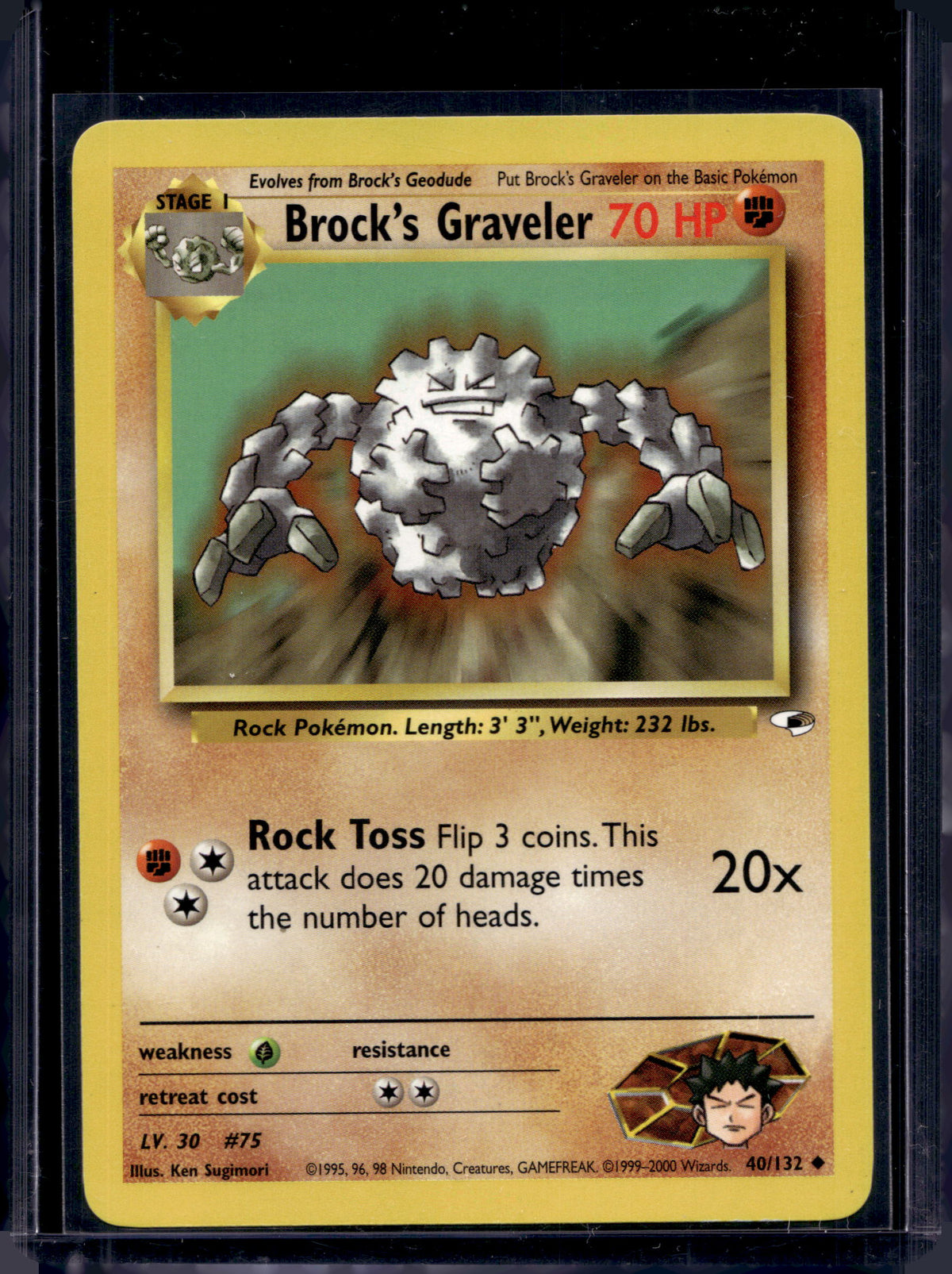 Brock's Graveler (Gym Heroes - Unlimited) 40/132 Raw