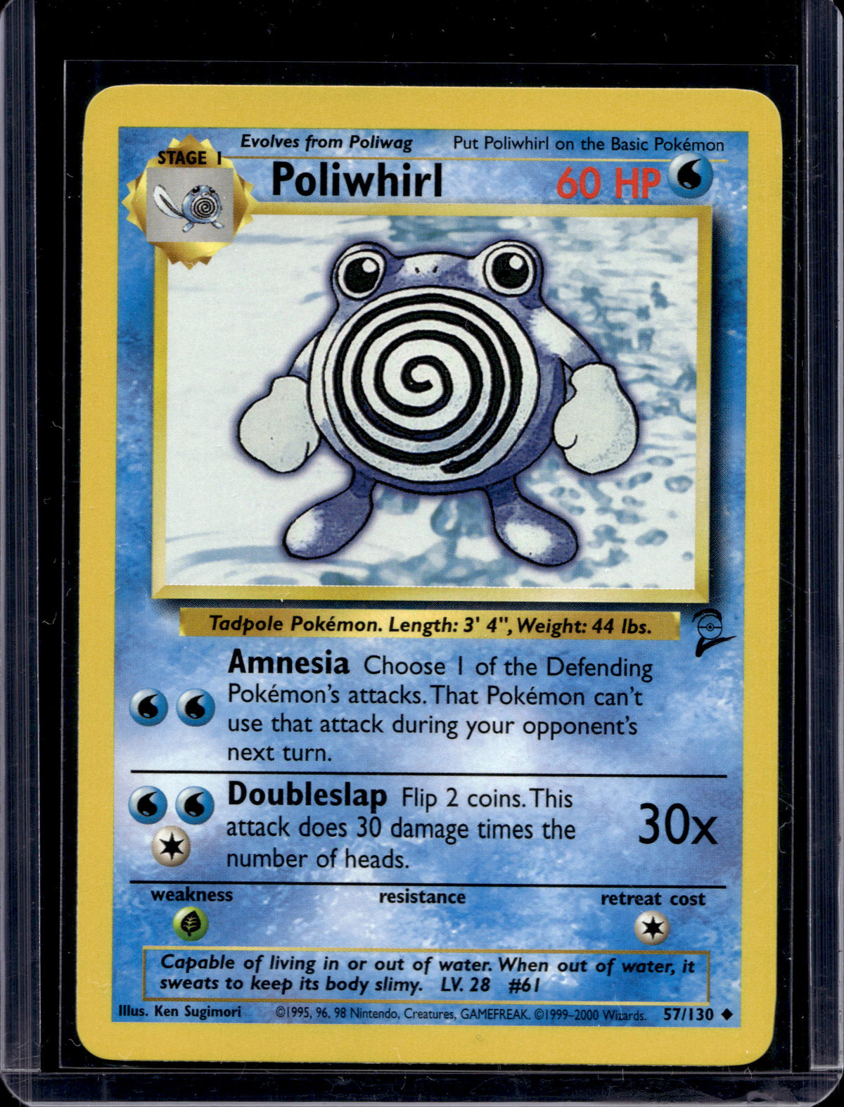 Poliwhirl (Base Set 2 - Unlimited) 57/130 Raw