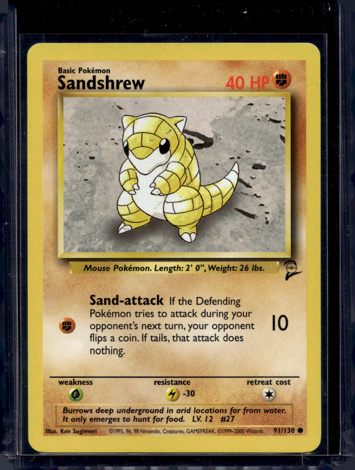 Sandshrew (Base Set 2 - Unlimited) 91/130 Raw