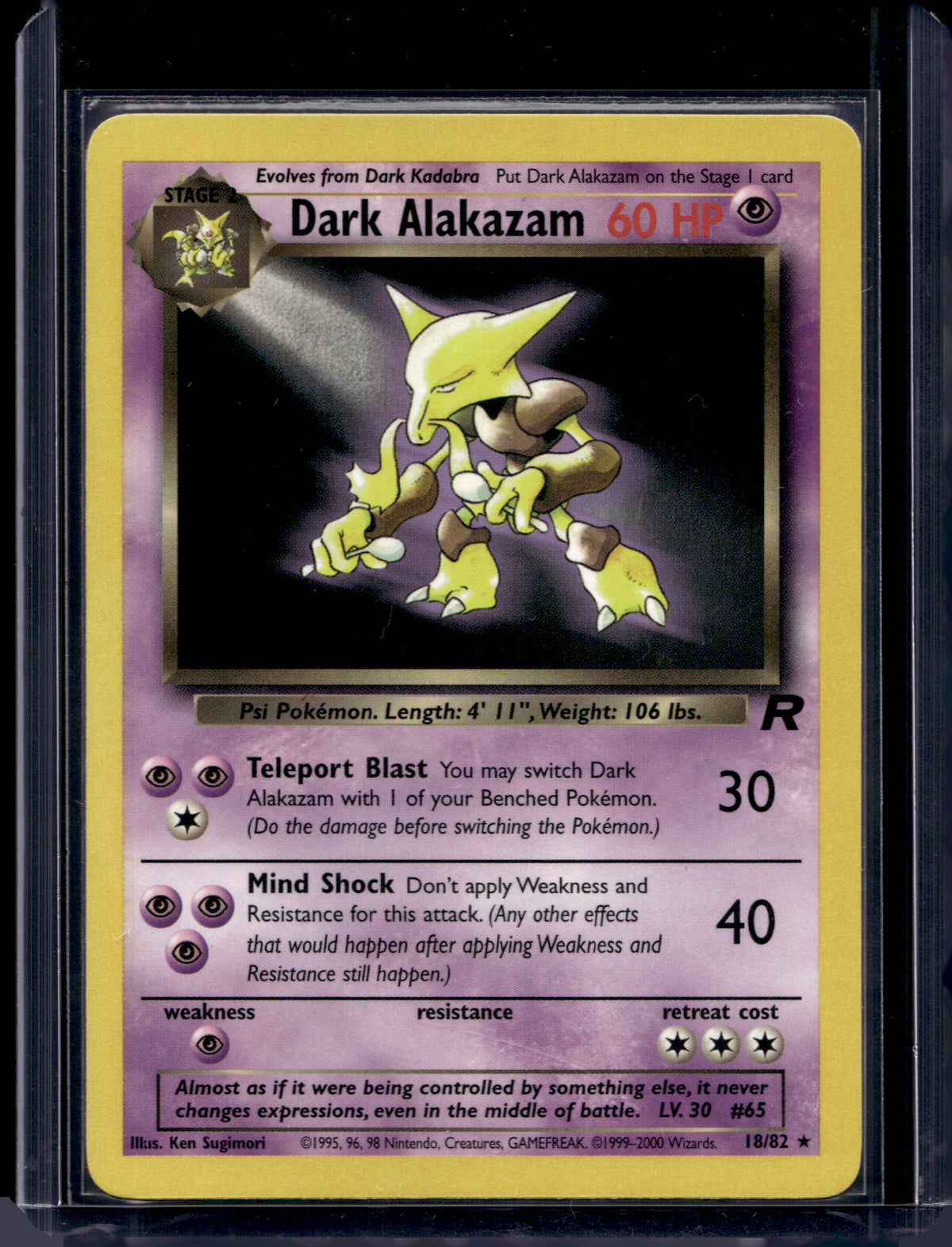 Dark Alakazam (Team Rocket) 18/82 Raw