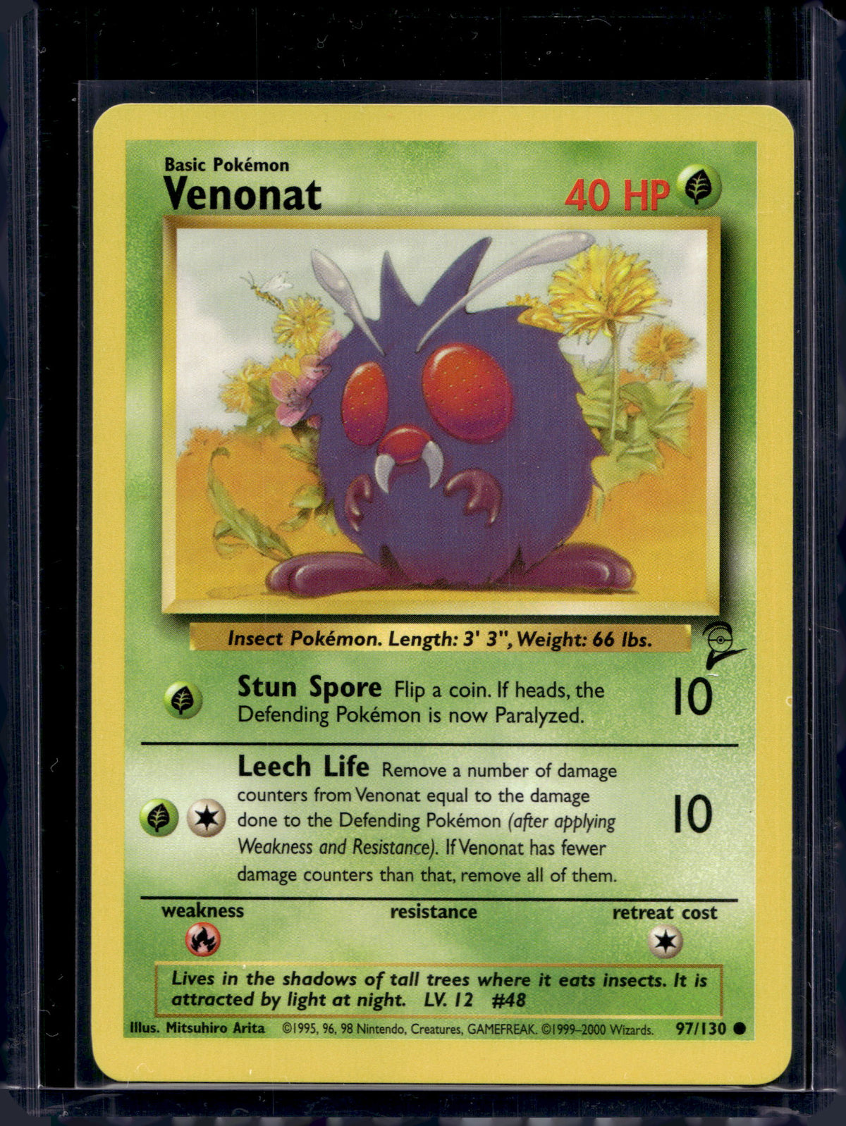 Venonat (Base Set 2 - Unlimited) 97/130 Raw