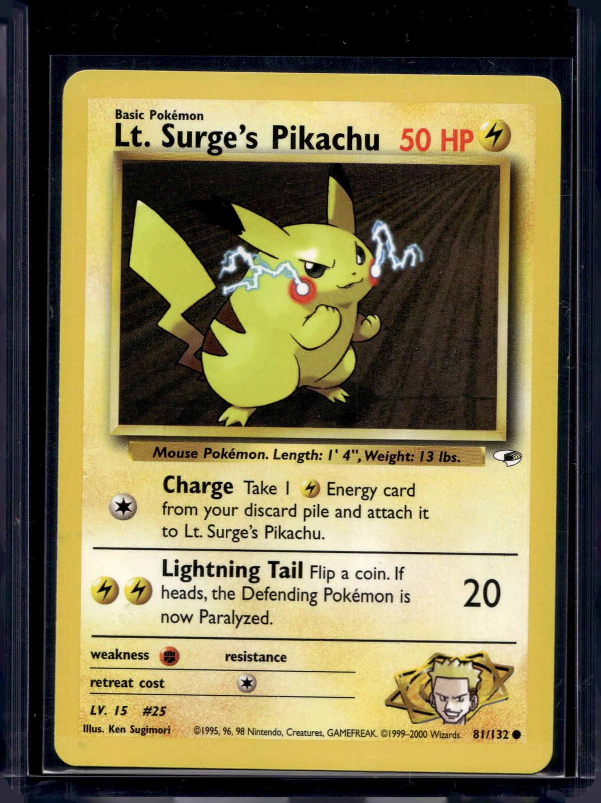 Lt. Surge's Pikachu (Gym Heroes - Unlimited) 81/132 Raw