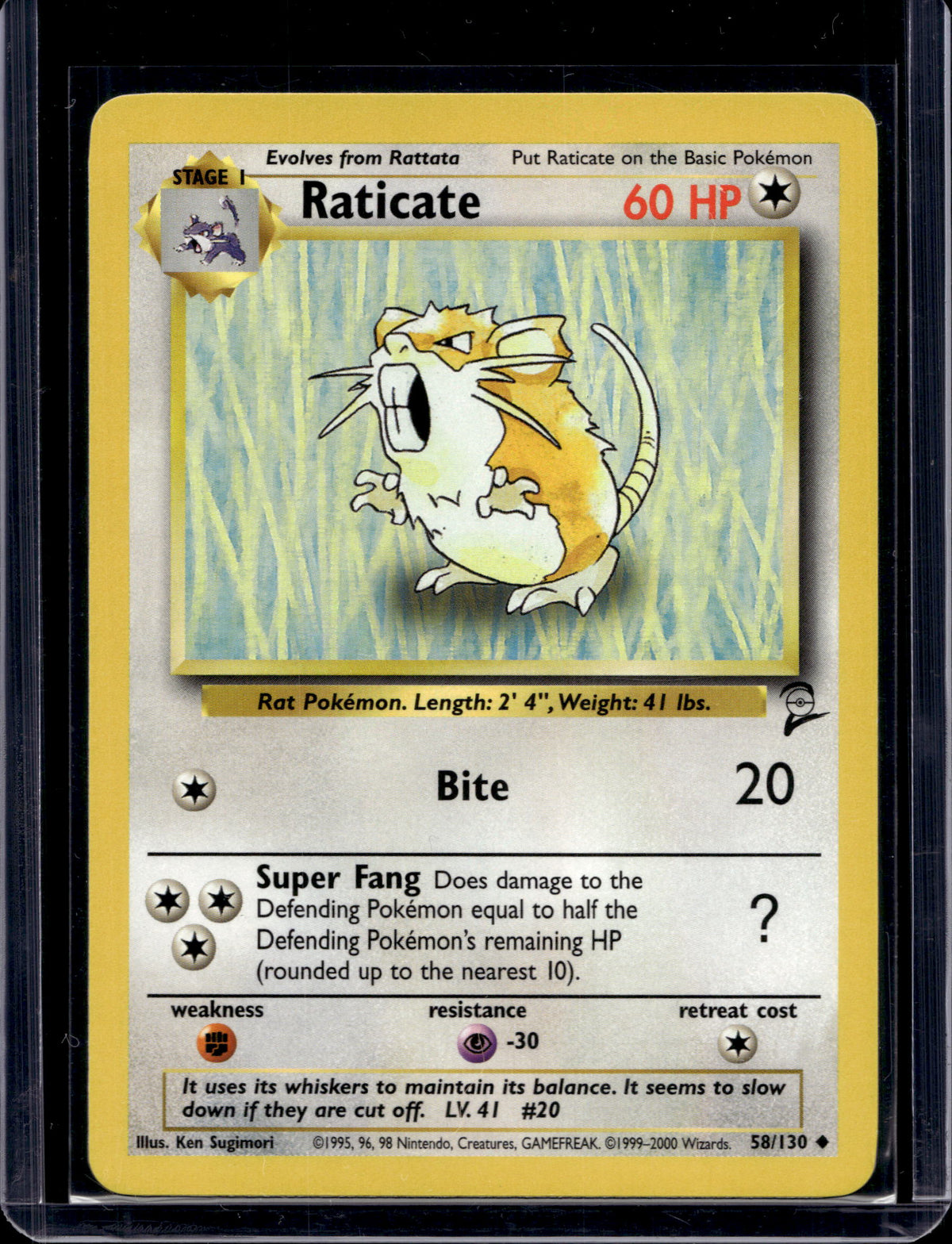 Raticate (Base Set 2 - Unlimited) 58/130 Raw