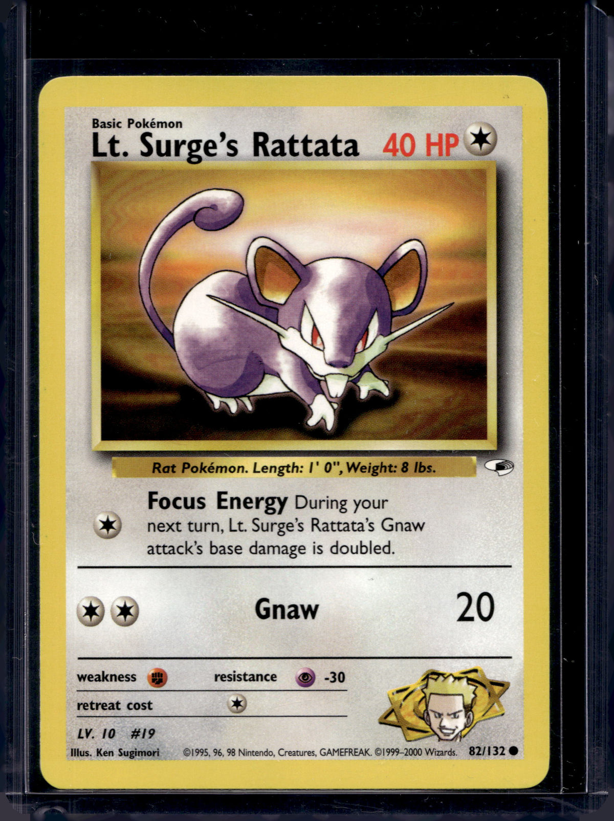 Lt. Surge's Rattata (Gym Heroes - Unlimited) 82/132 Raw