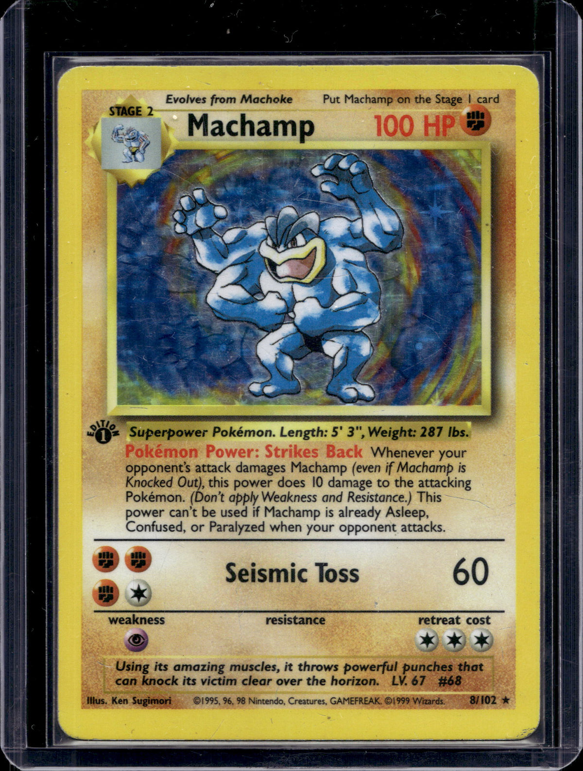 Machamp (1st Edition) - Holofoil - 008/102 Raw
