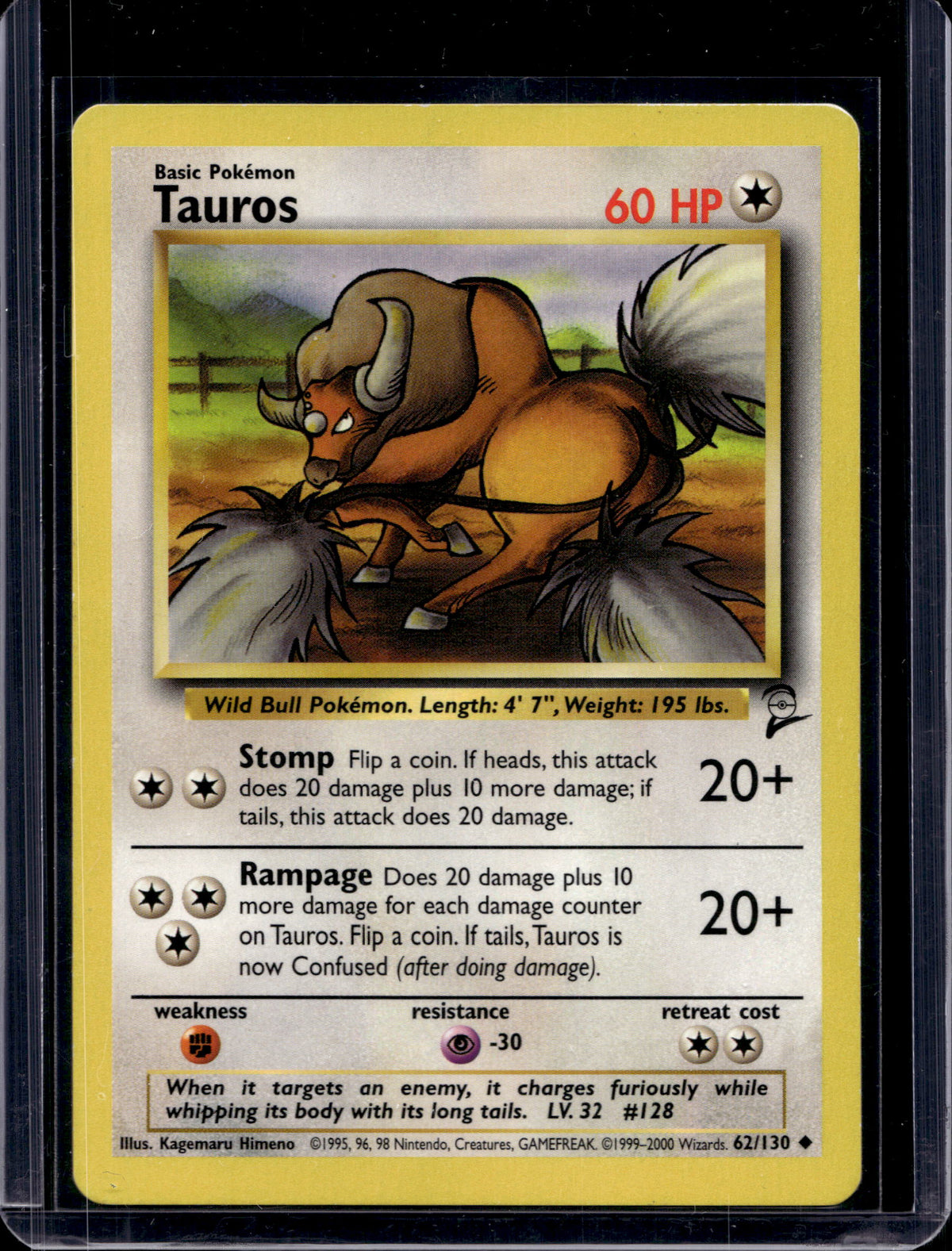 Tauros (Base Set 2 - Unlimited) 62/130 Raw