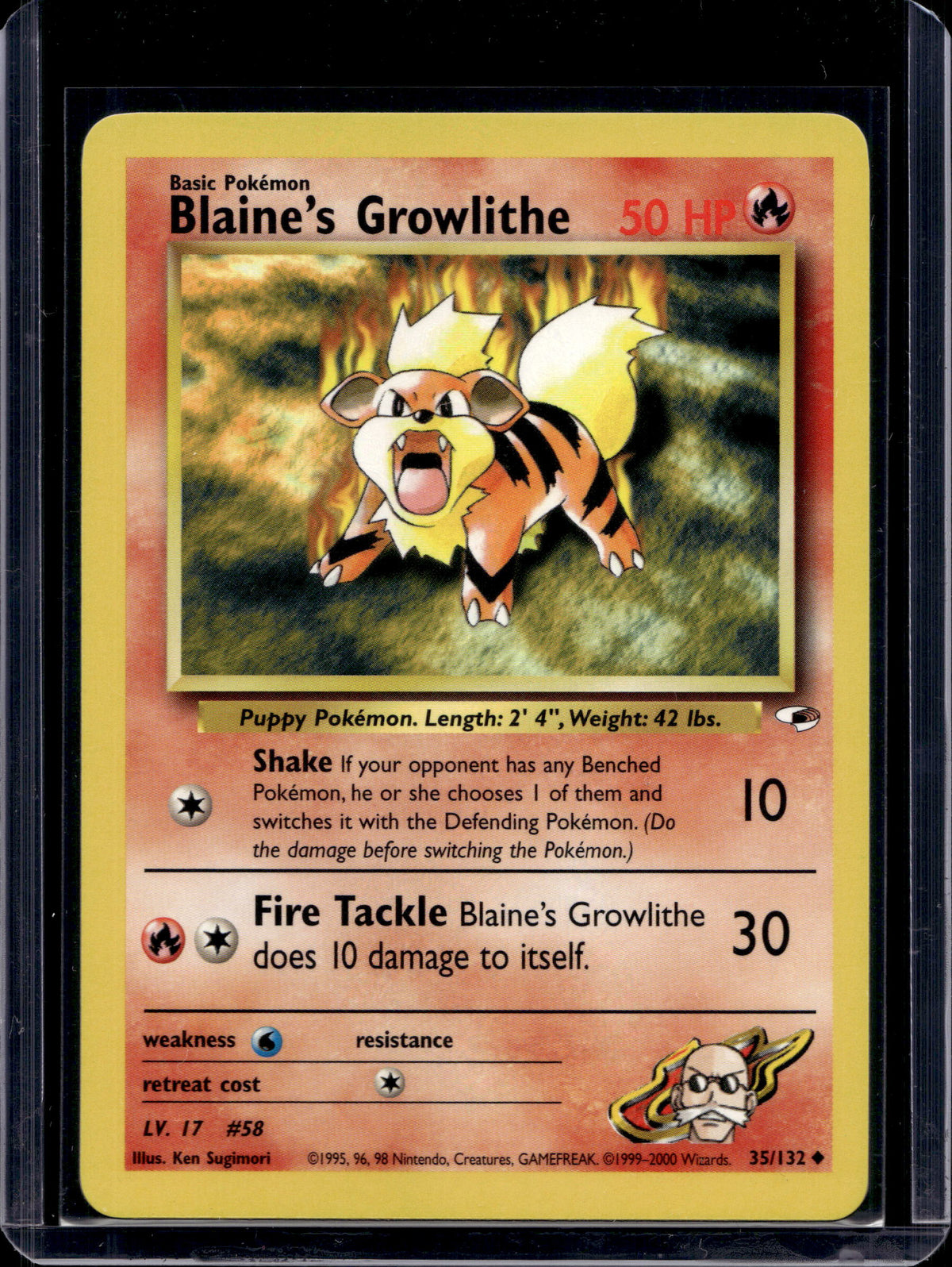 Blaine's Growlithe (Gym Heroes - Unlimited) 35/132 Raw